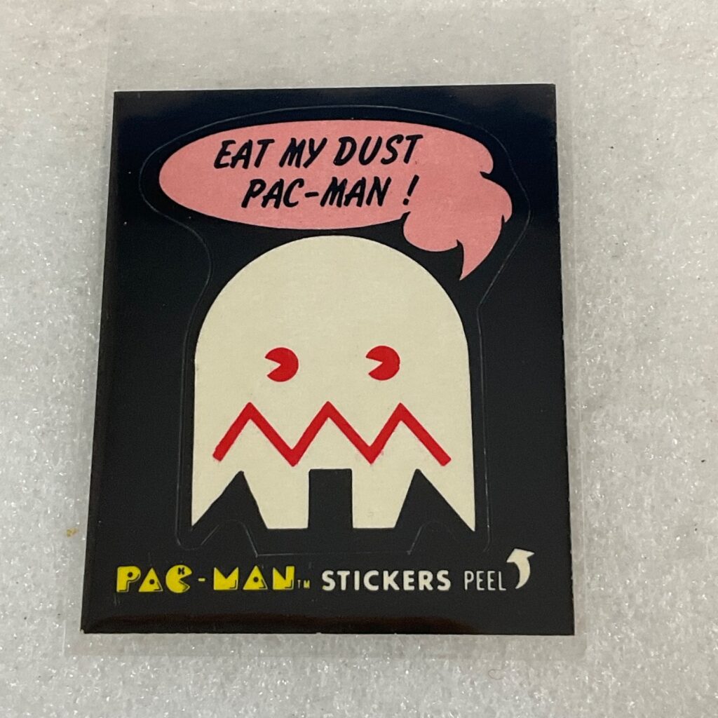 1980 Fleer Pac-Man Sticker #35 Eat My Dust Pac-Man White Ghost Ungraded - Image 1