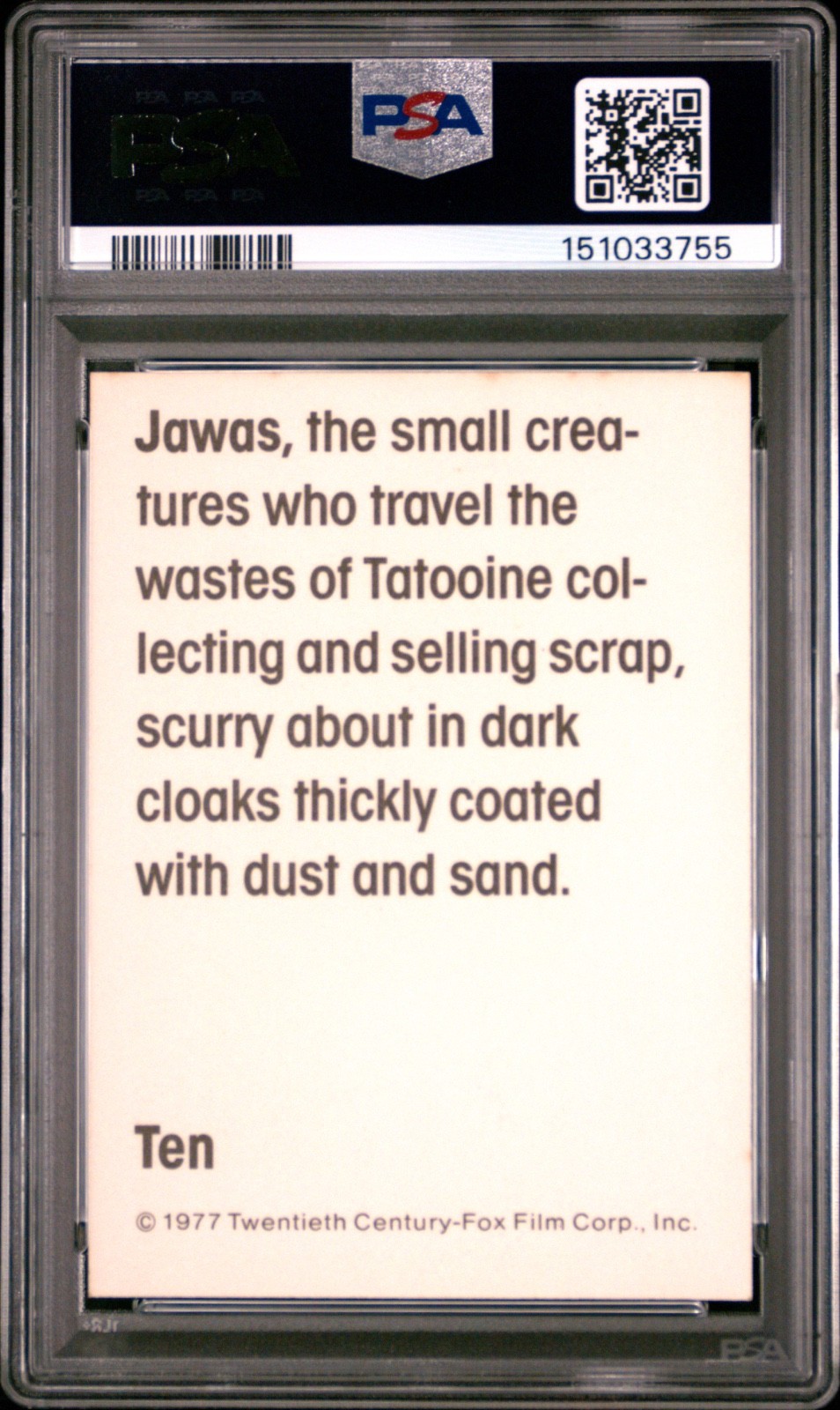 Star Wars 1977 Wonder Bread Jawas #10 PSA 8 OC CERT#151033755 - Image 2