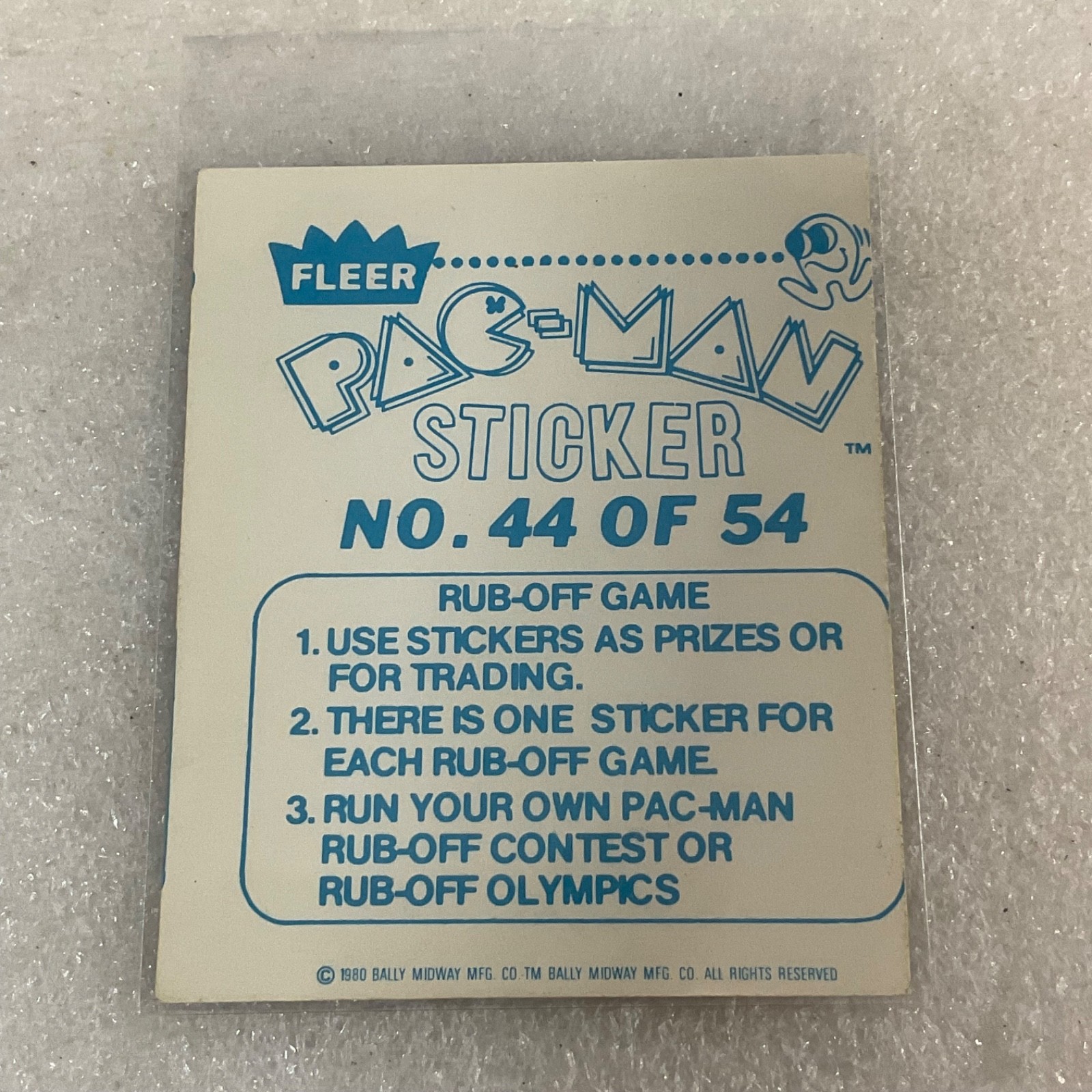 1980 Fleer Pac-Man Sticker #44 Waka Waka Look Out Ungraded - Image 2