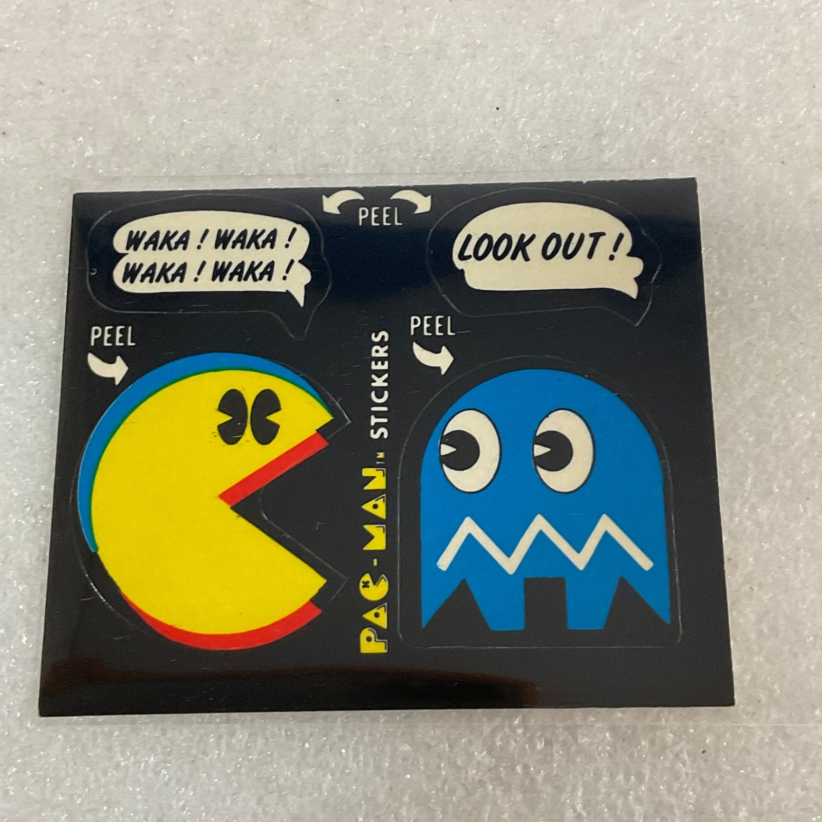 1980 Fleer Pac-Man Sticker #44 Waka Waka Look Out Ungraded - Image 1