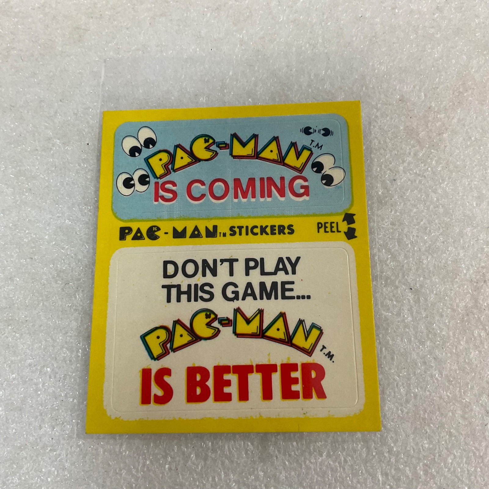 1980 Fleer Pac-Man Sticker #41 Don't Play This Game Ungraded - Image 1