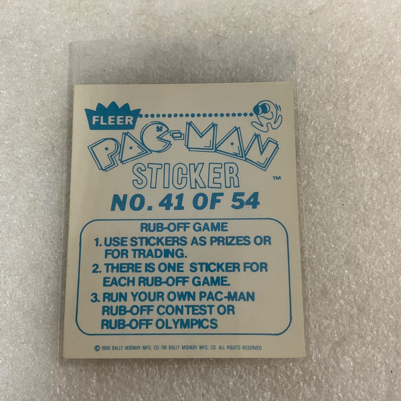 1980 Fleer Pac-Man Sticker #41 Don't Play This Game Ungraded - Image 2