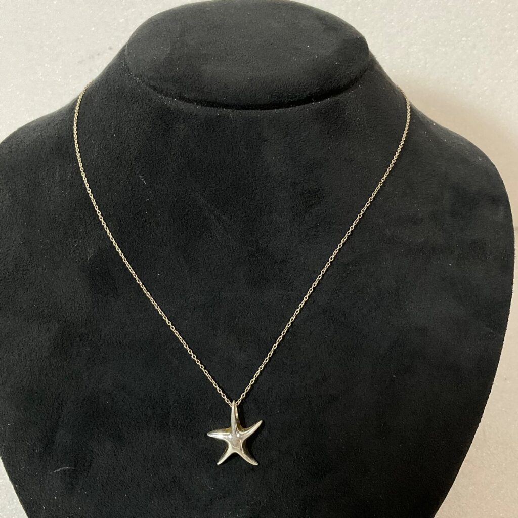 16in Italy 925 Silver Starfish Pendant Necklace 2.33g Nautical Jewelry - Image 1