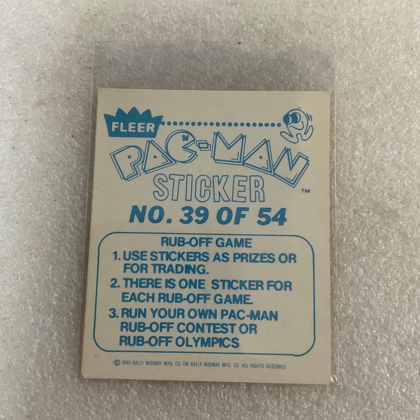 1980 Fleer Pac-Man Sticker #39 Weekends Were Made For Pac-Man - Image 3