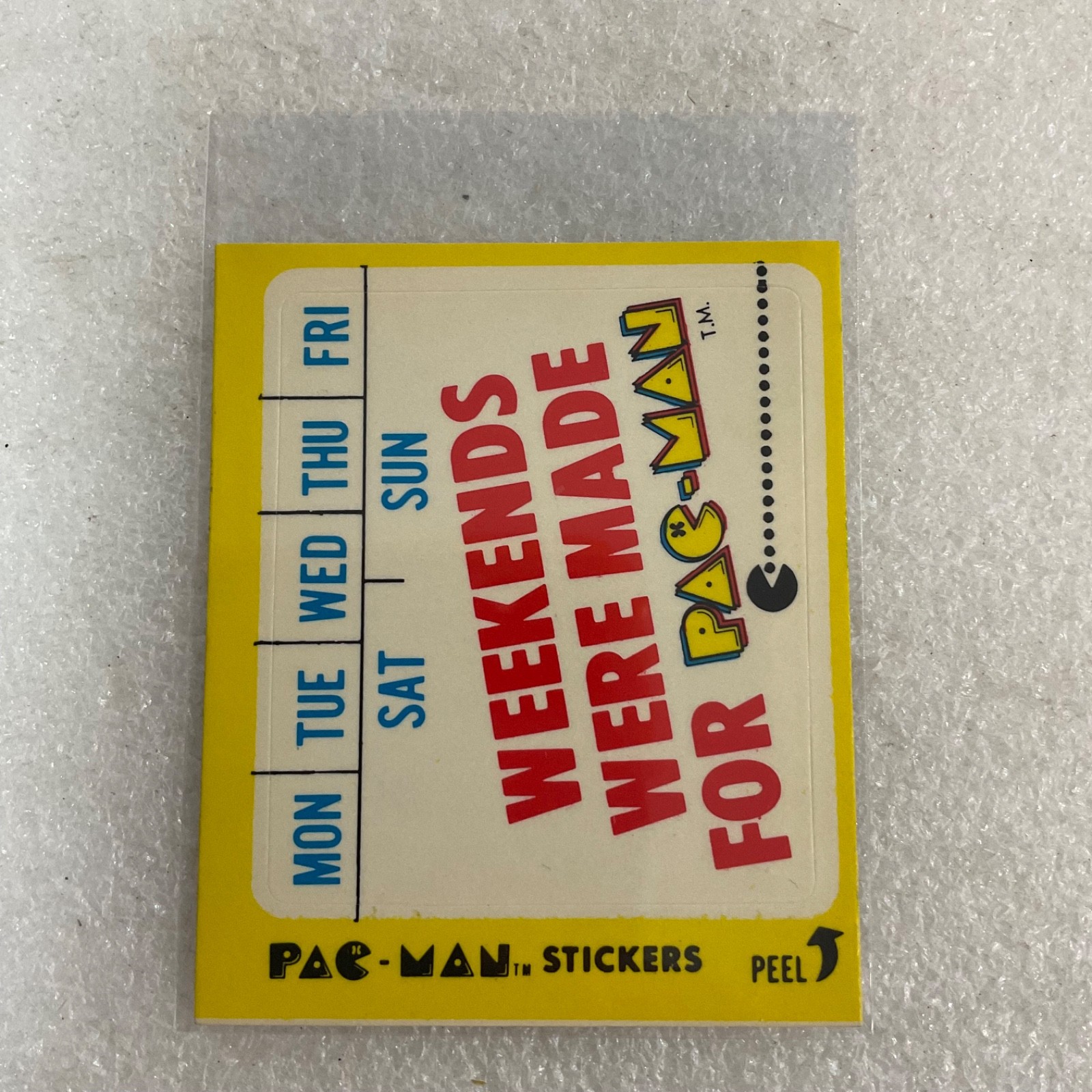 1980 Fleer Pac-Man Sticker #39 Weekends Were Made For Pac-Man - Image 2