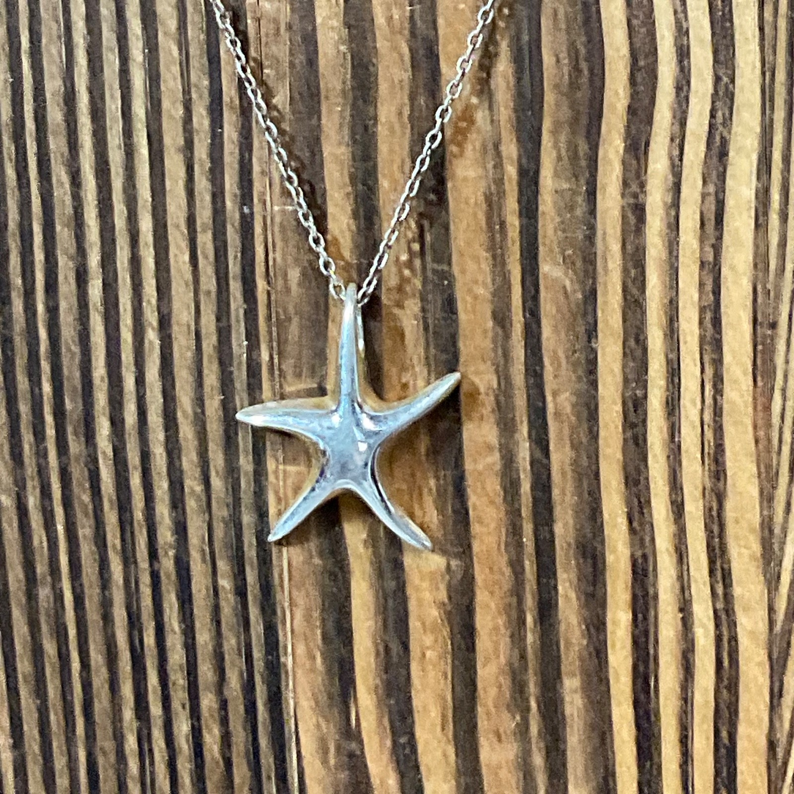 16in Italy 925 Silver Starfish Pendant Necklace 2.33g Nautical Jewelry - Image 4