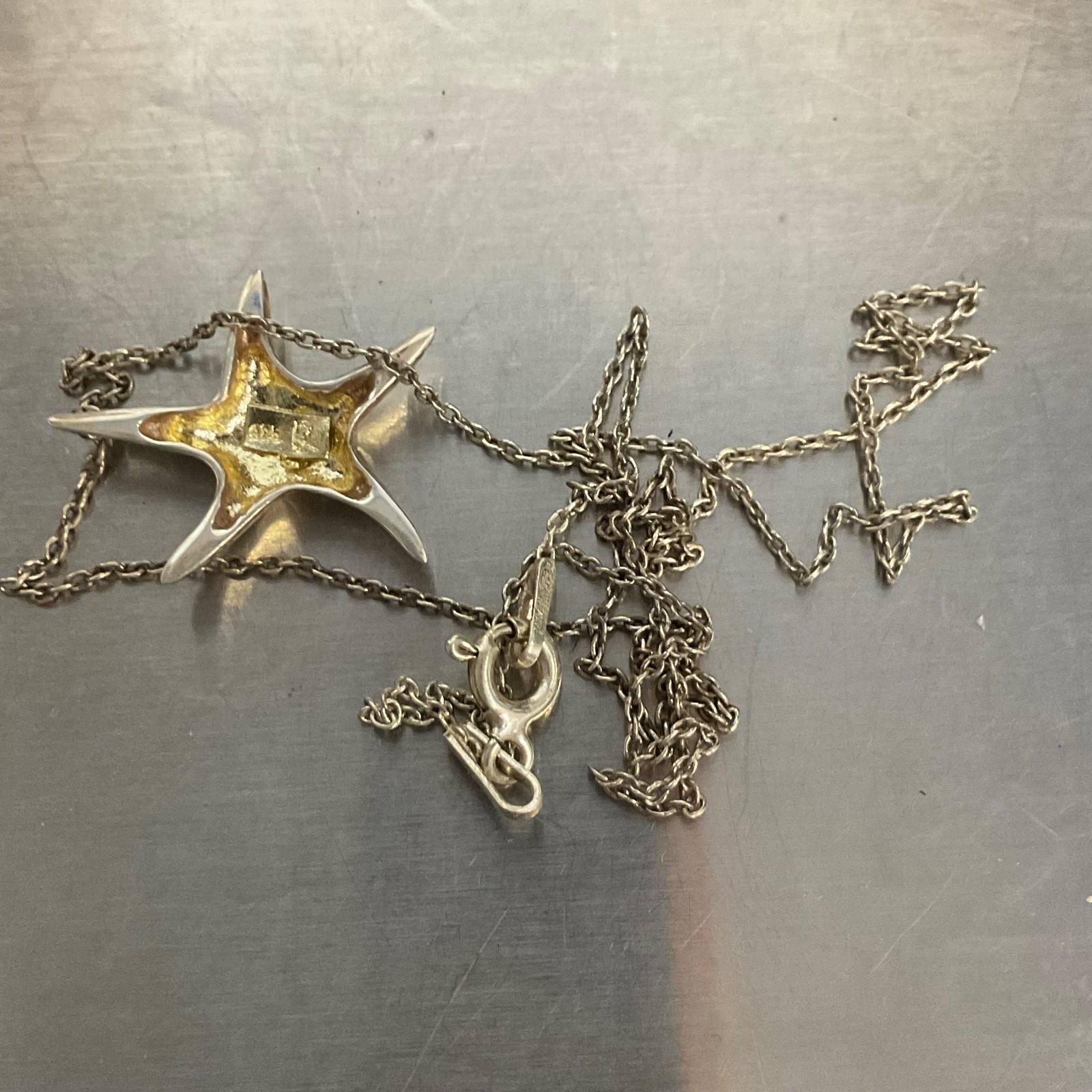 16in Italy 925 Silver Starfish Pendant Necklace 2.33g Nautical Jewelry - Image 7
