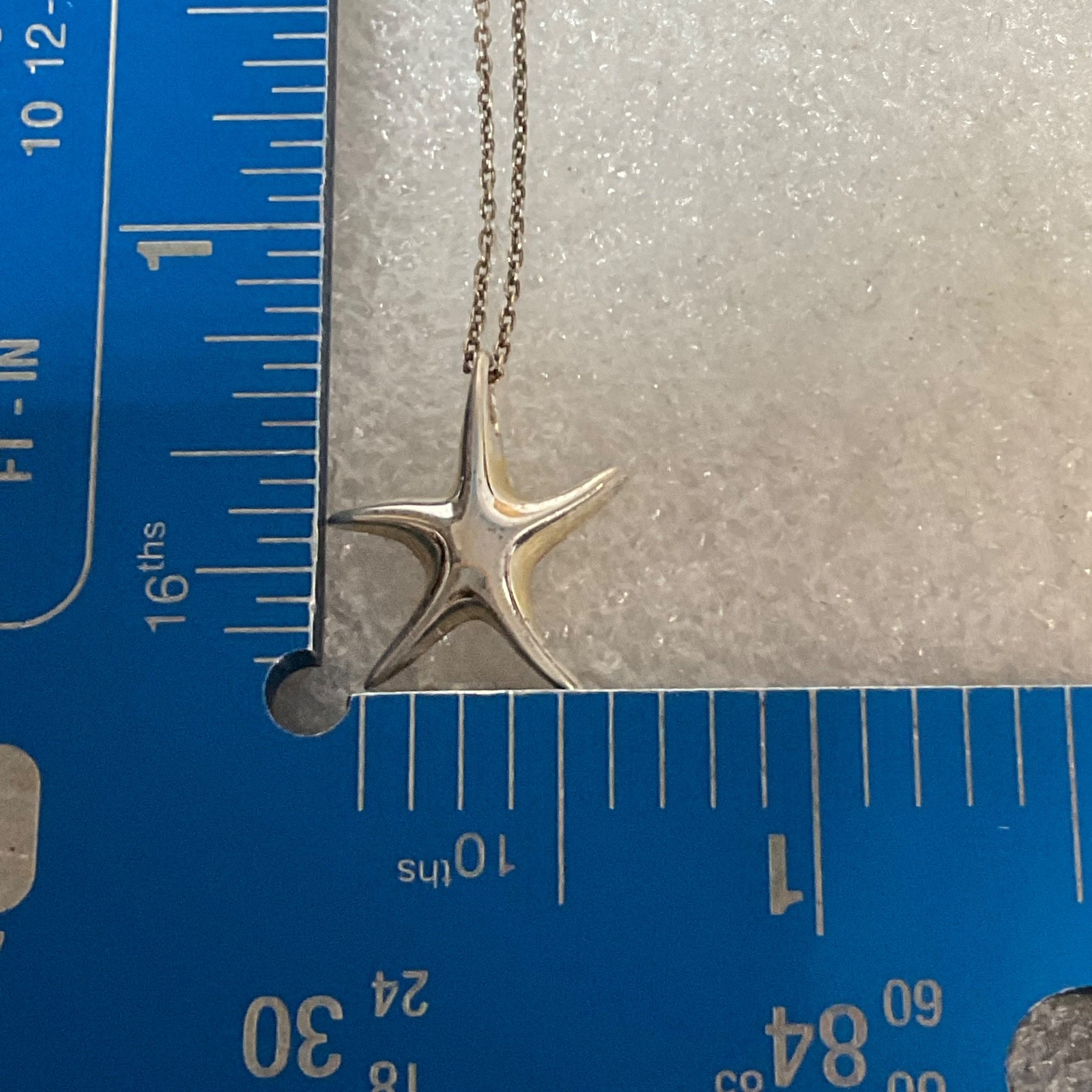16in Italy 925 Silver Starfish Pendant Necklace 2.33g Nautical Jewelry - Image 14