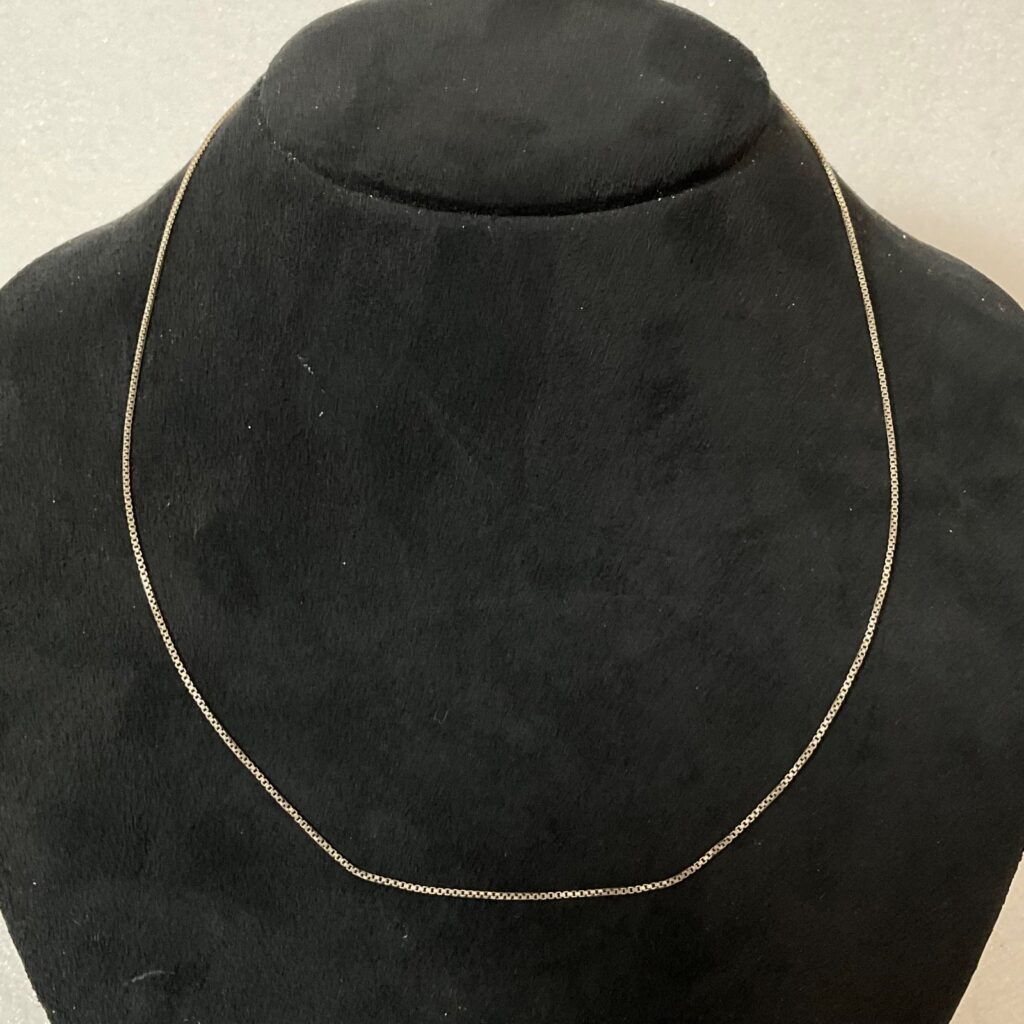 16in Italy FAS 925 Silver Box Chain Necklace 1.81g Fine Sterling Jewelry - Image 1