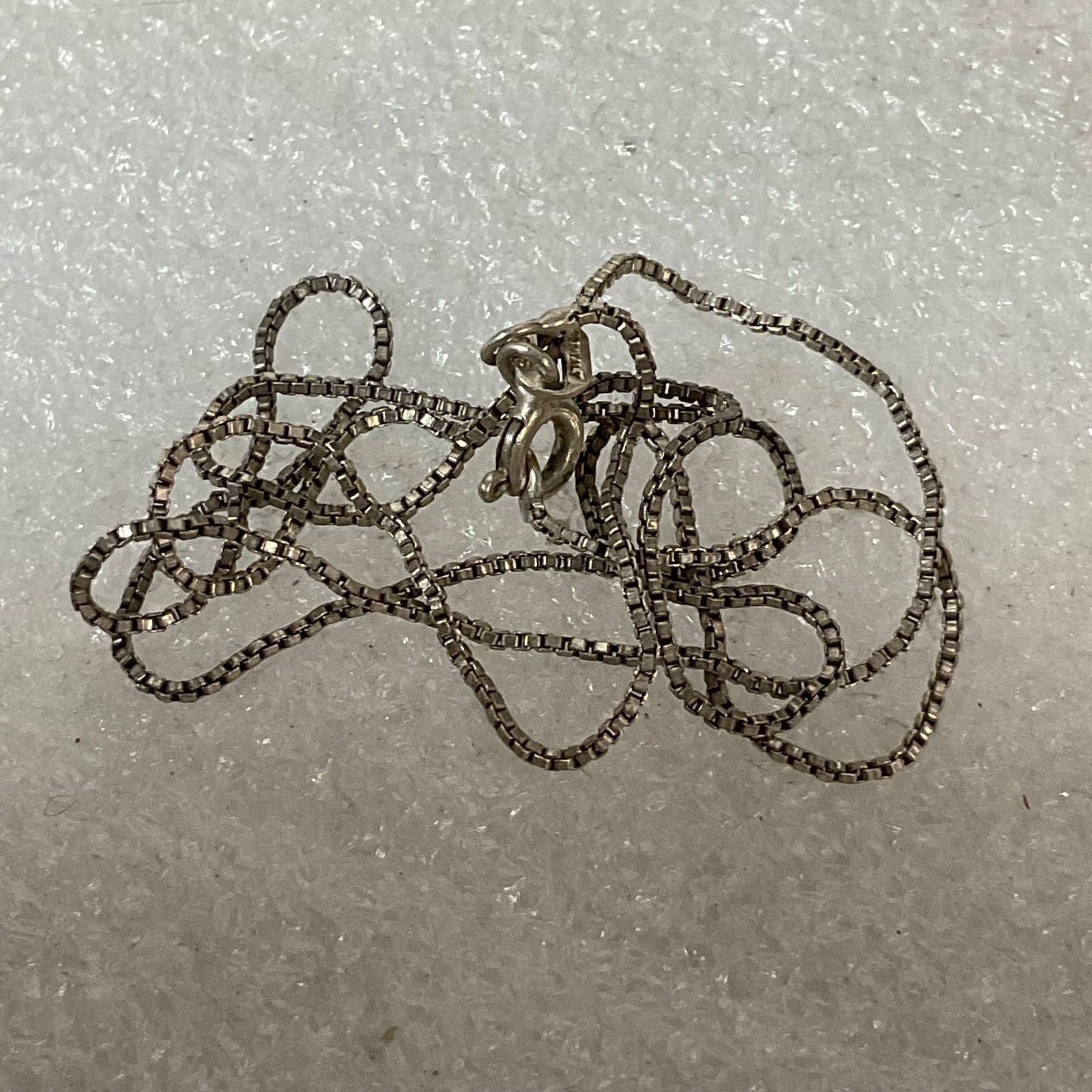 16in Italy FAS 925 Silver Box Chain Necklace 1.81g Fine Sterling Jewelry - Image 4