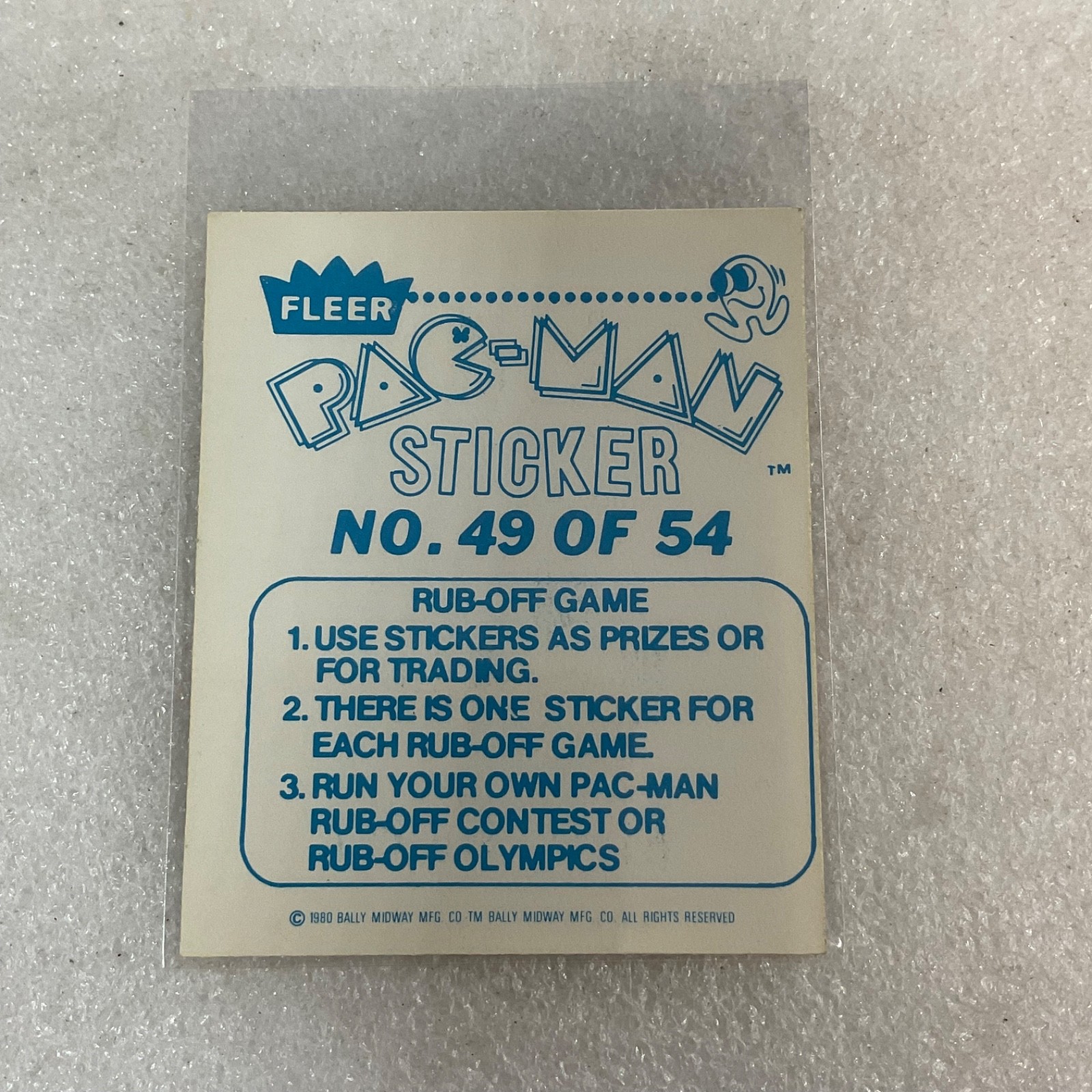 1980 Fleer Pac-Man Sticker #49 I'm Cookin Slide Out Side Door Ungraded - Image 2