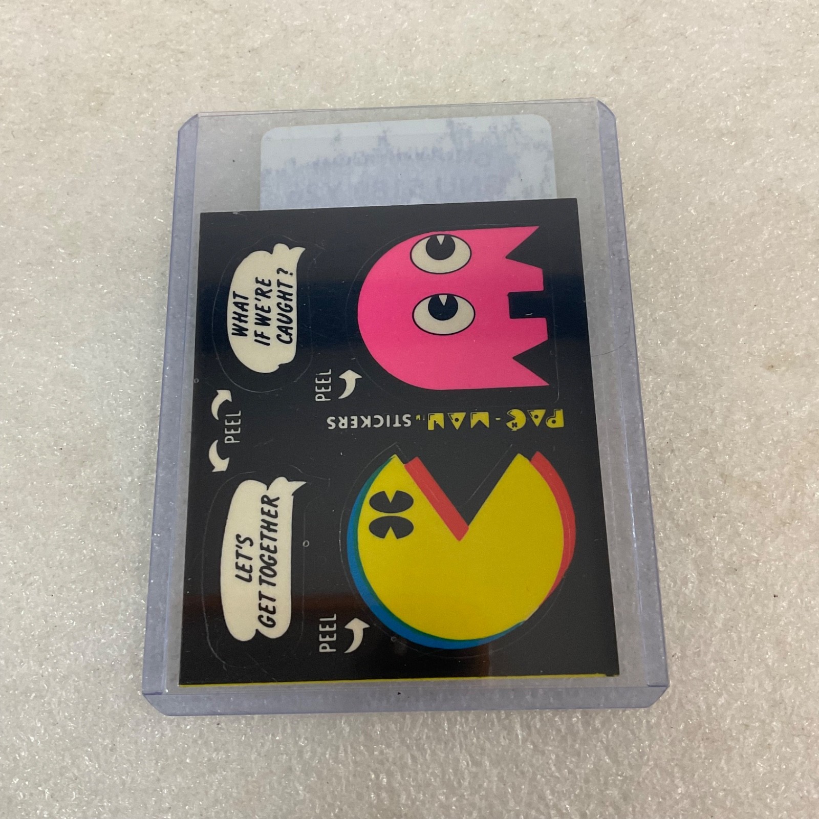 1980 Fleer Pac-Man Sticker #47 Let's Get Together Pinky Ungraded - Image 3