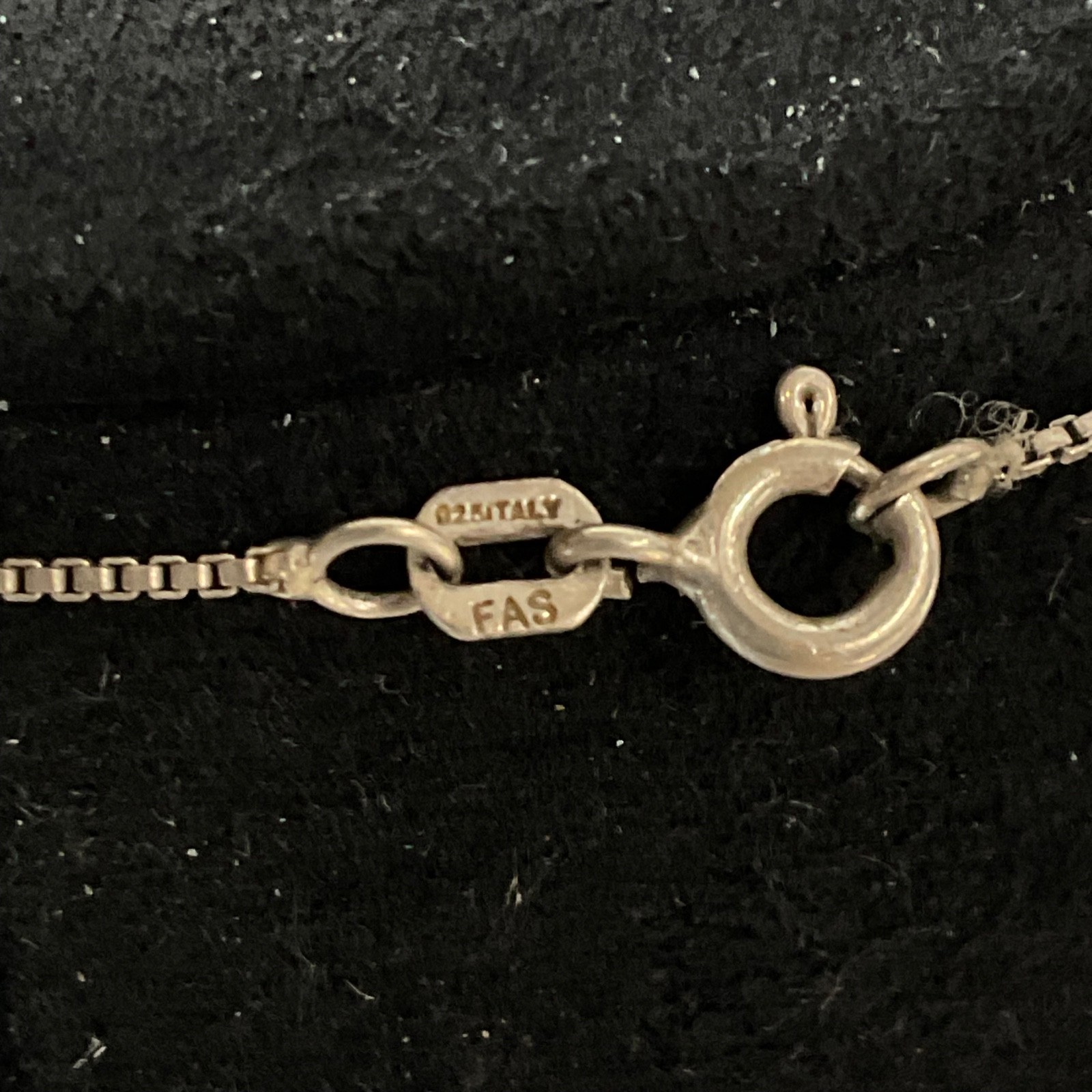 16in Italy FAS 925 Silver Box Chain Necklace 1.81g Fine Sterling Jewelry - Image 2