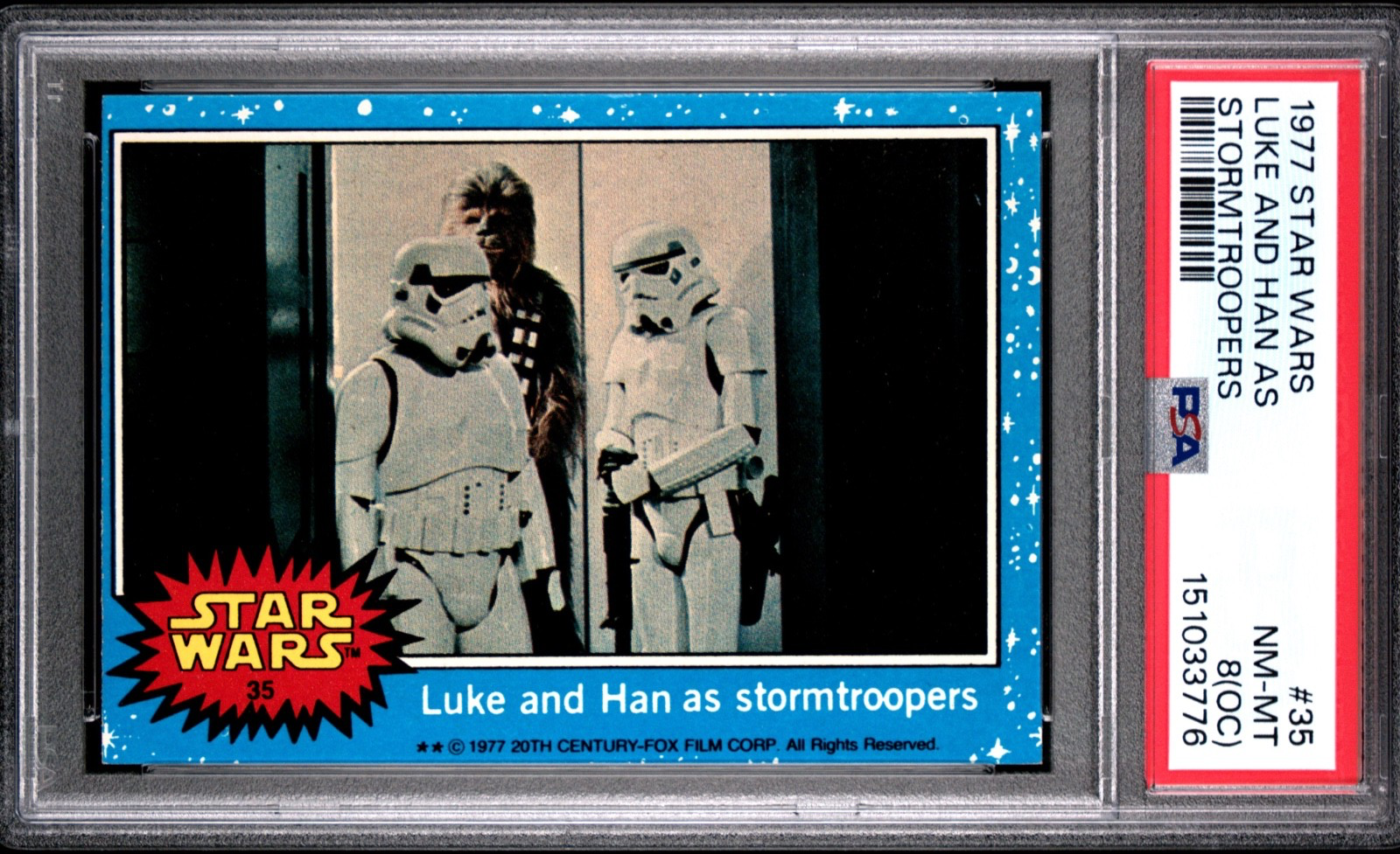 1977 Star Wars Luke Han Stormtroopers #35 PSA 8 OC CERT#151033776 - Image 1