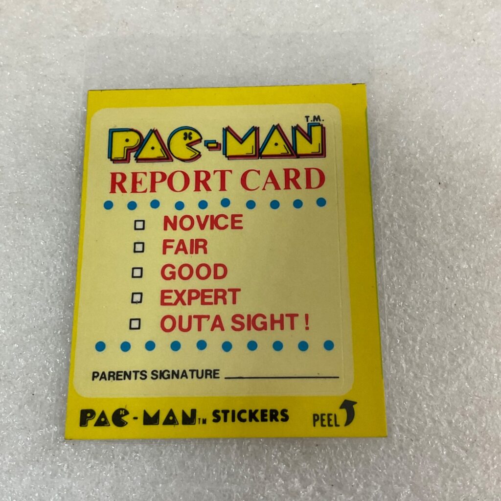 1980 Fleer Pac-Man Sticker #48 Report Card Bally Midway Ungraded - Image 1