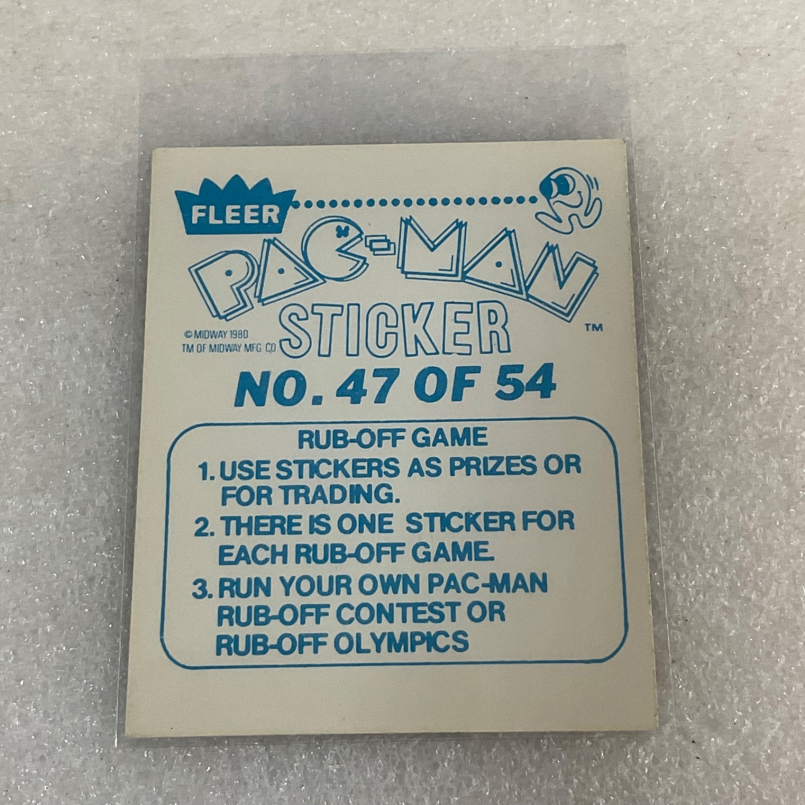 1980 Fleer Pac-Man Sticker #47 Let's Get Together Pinky Ungraded - Image 2