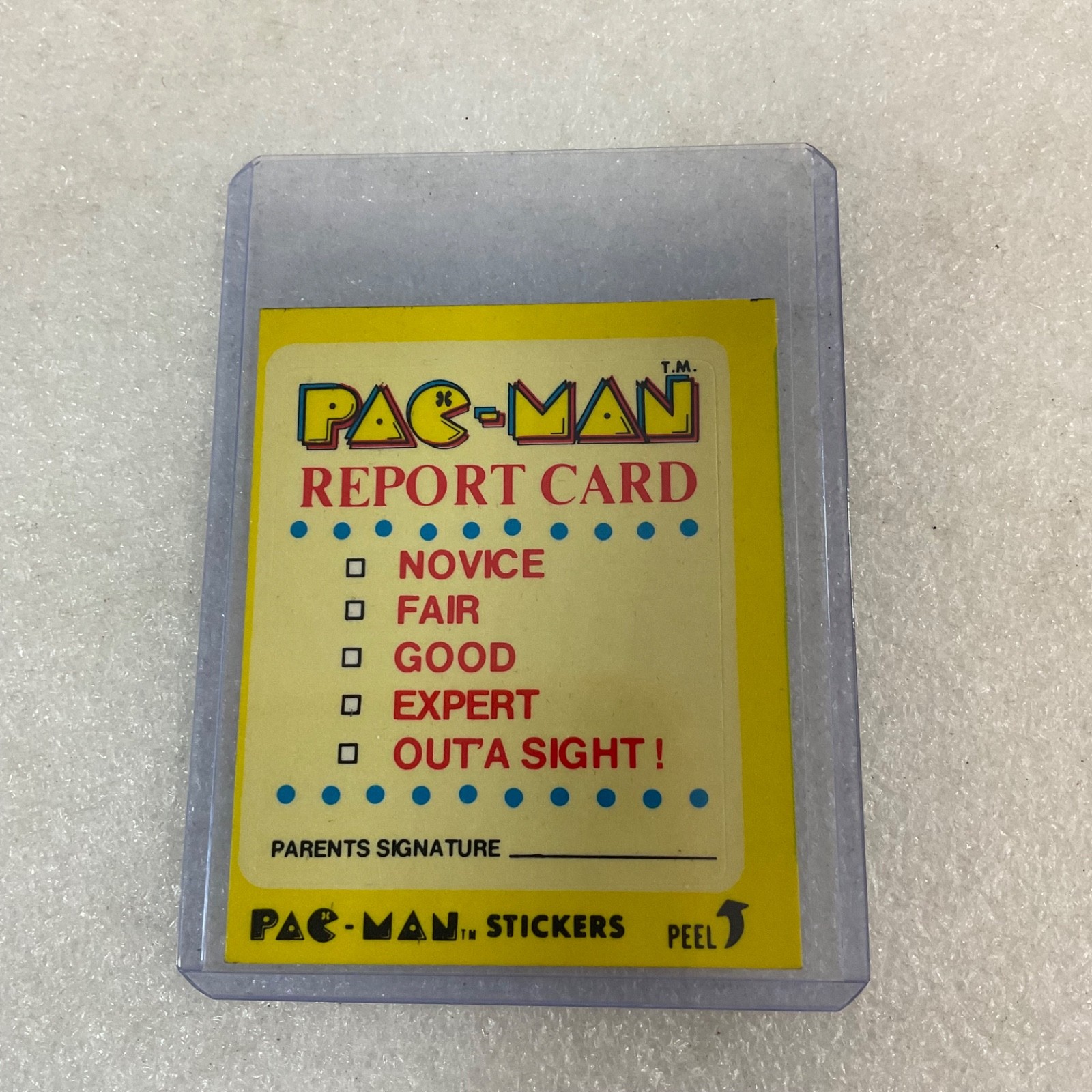 1980 Fleer Pac-Man Sticker #48 Report Card Bally Midway Ungraded - Image 3