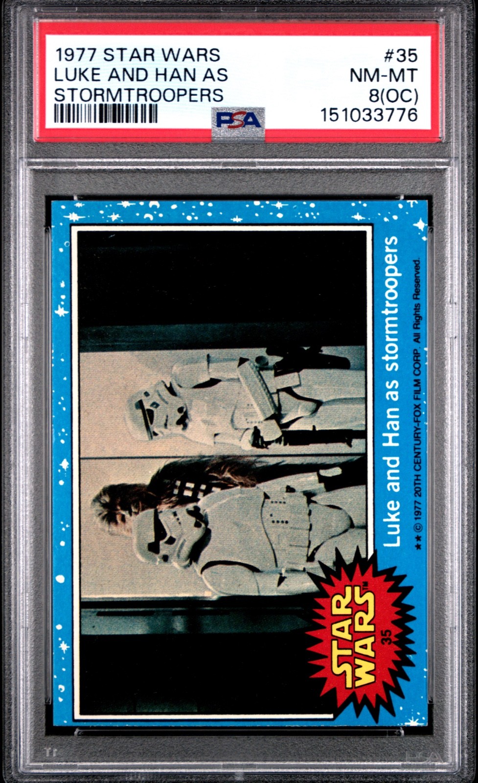 1977 Star Wars Luke Han Stormtroopers #35 PSA 8 OC CERT#151033776 - Image 2