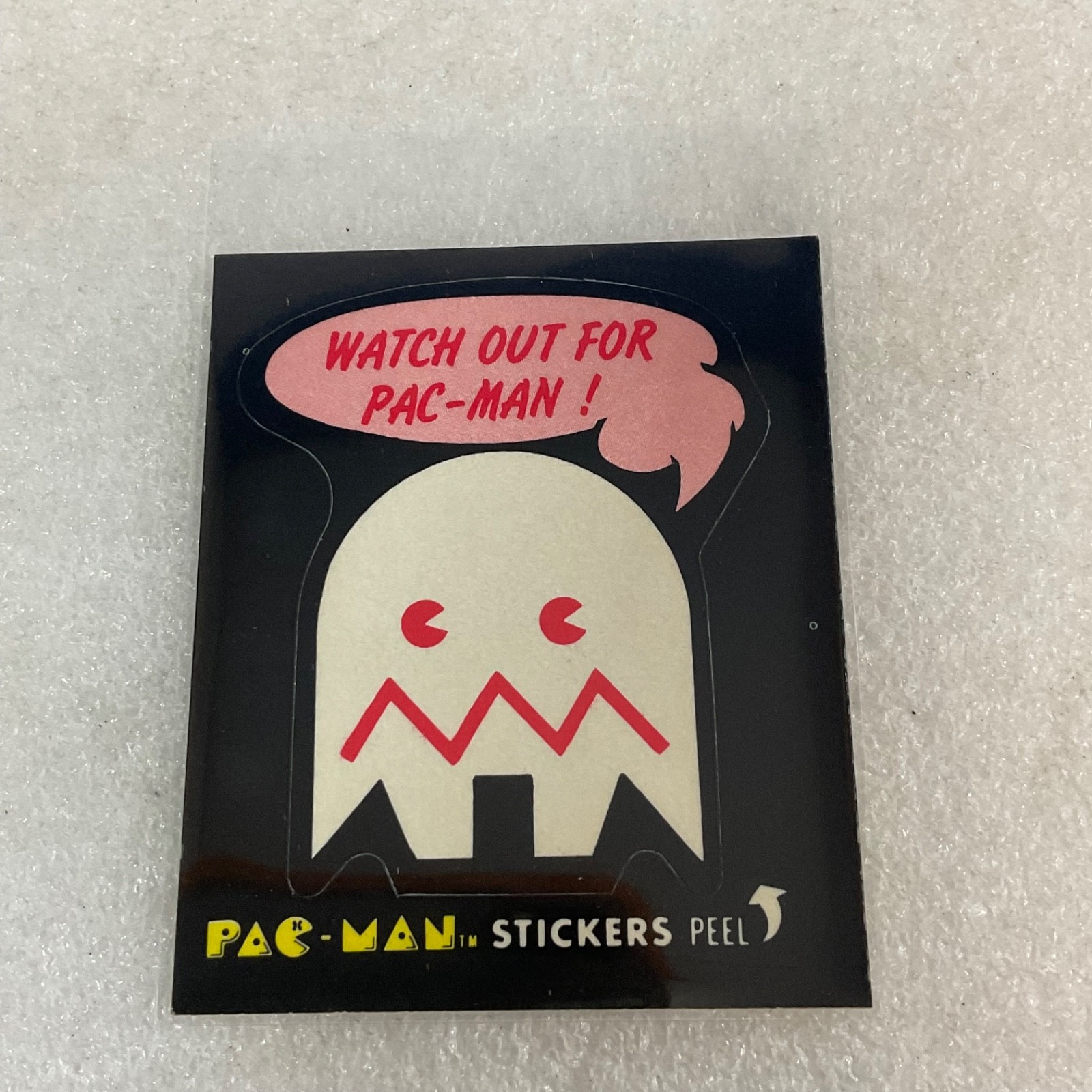 1980 Fleer Pac-Man Sticker #46 Watch Out For Pac-Man Ghost Ungraded - Image 1