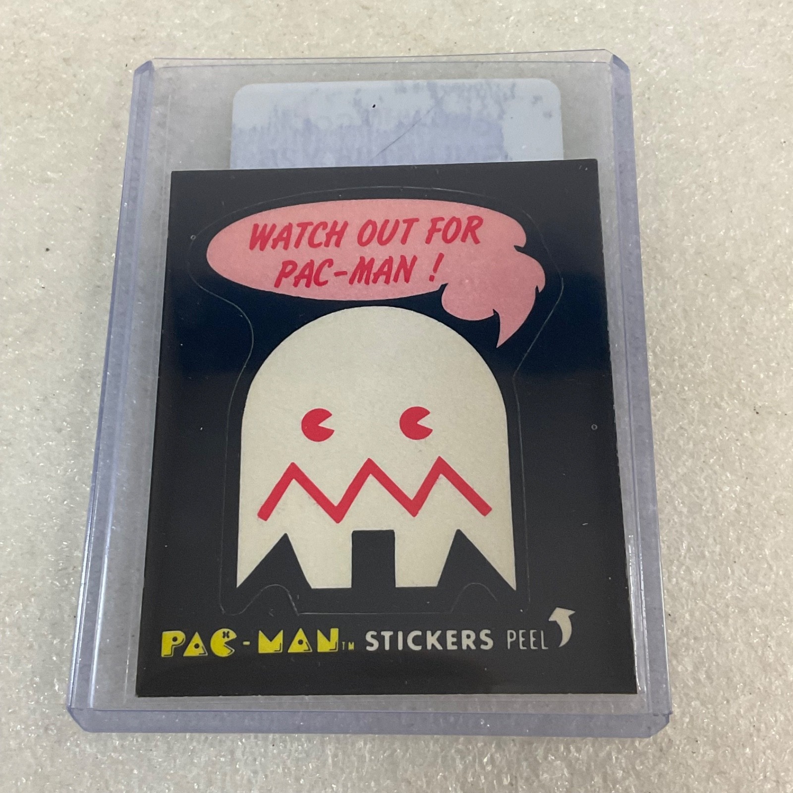 1980 Fleer Pac-Man Sticker #46 Watch Out For Pac-Man Ghost Ungraded - Image 3
