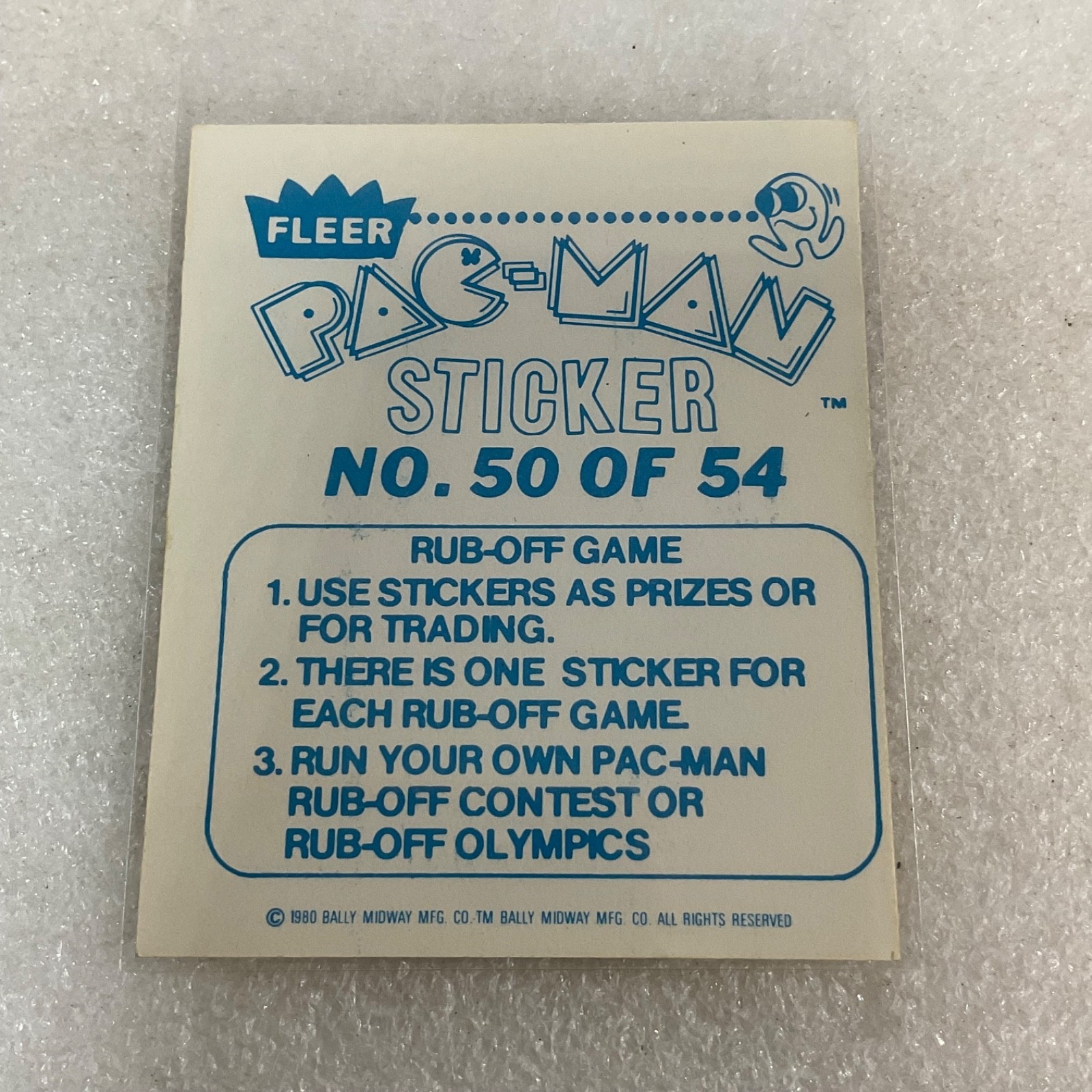 1980 Fleer Pac-Man Sticker #50 We Want Does It With Monsters Ungraded - Image 2
