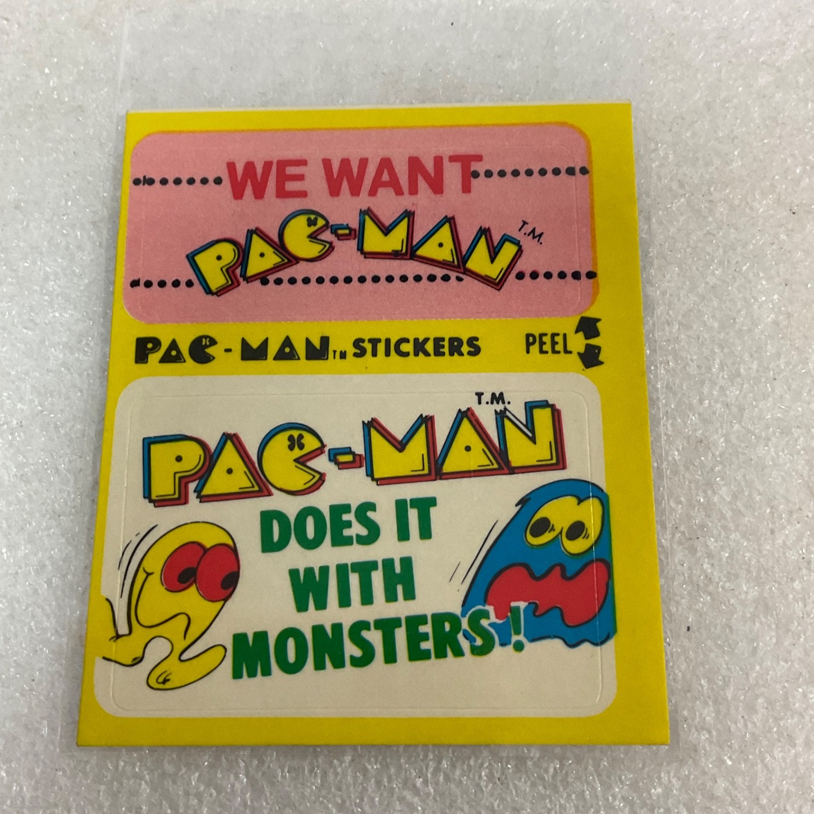 1980 Fleer Pac-Man Sticker #50 We Want Does It With Monsters Ungraded - Image 1
