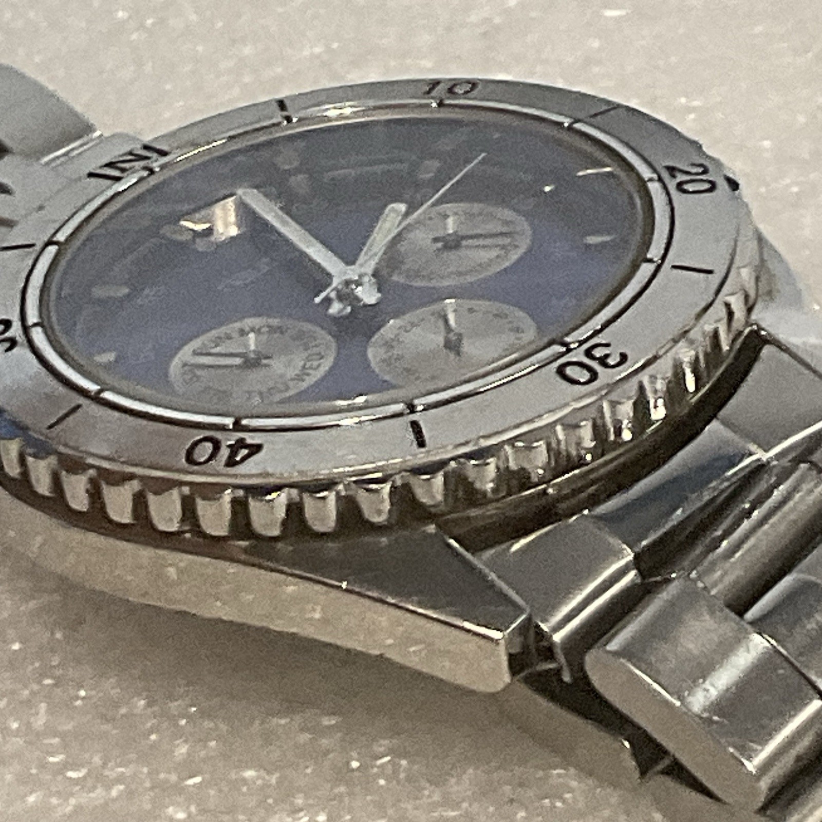 Nautica Watch Blue Dial Weekday 24hr Day Of Month 12 Hr Butterfly Band Preowned - Image 5