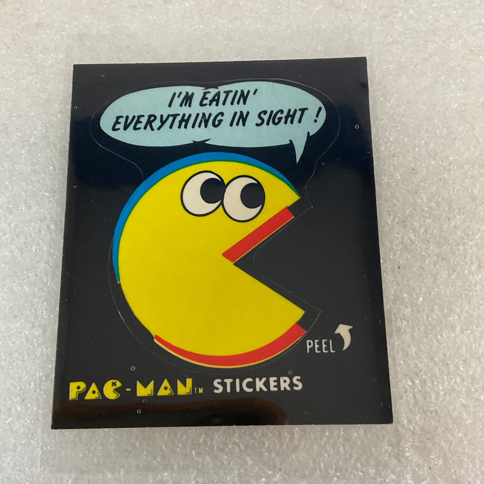 1980 Fleer Pac-Man Sticker #45 I'm Eatin' Everything In Sight Ungraded - Image 1