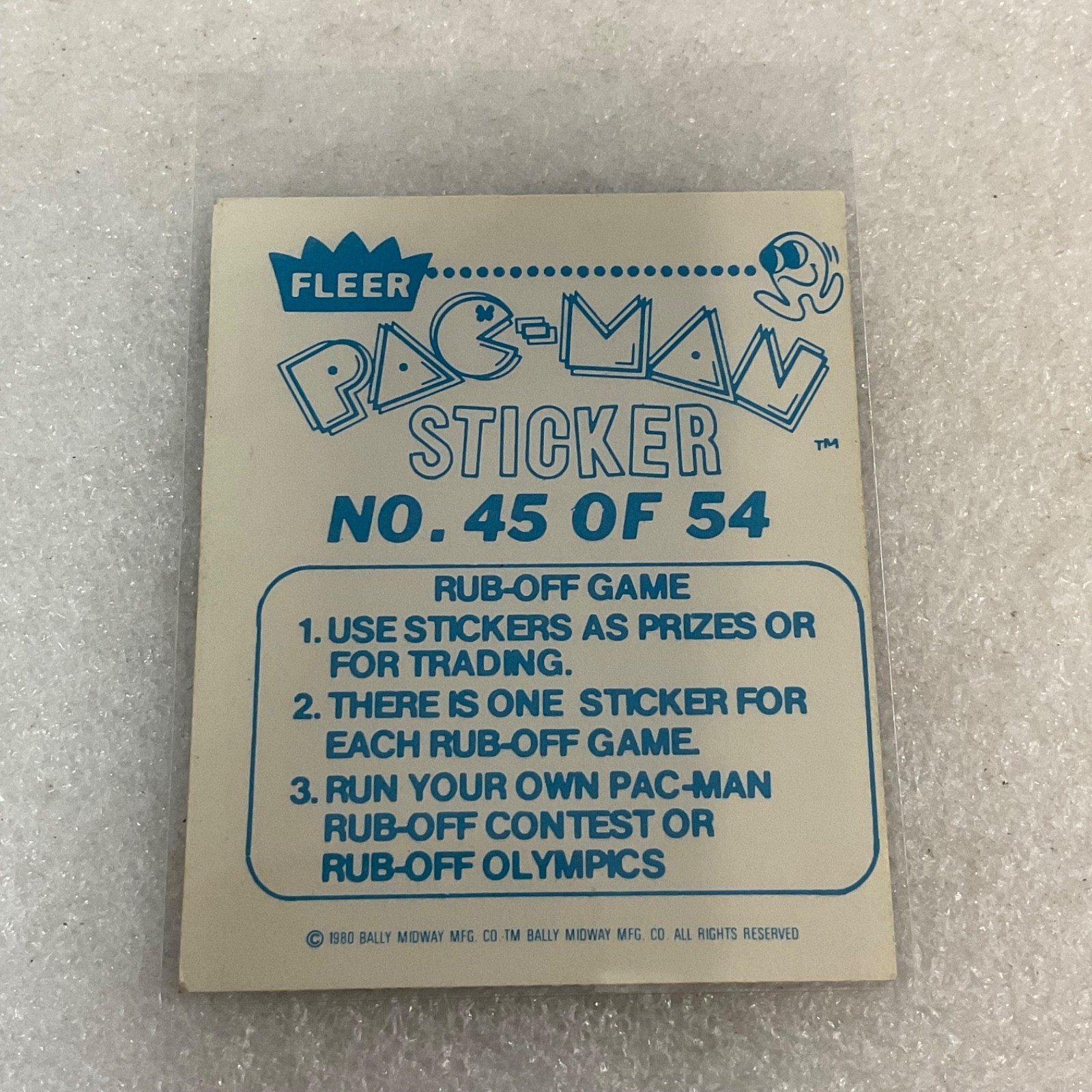 1980 Fleer Pac-Man Sticker #45 I'm Eatin' Everything In Sight Ungraded - Image 2