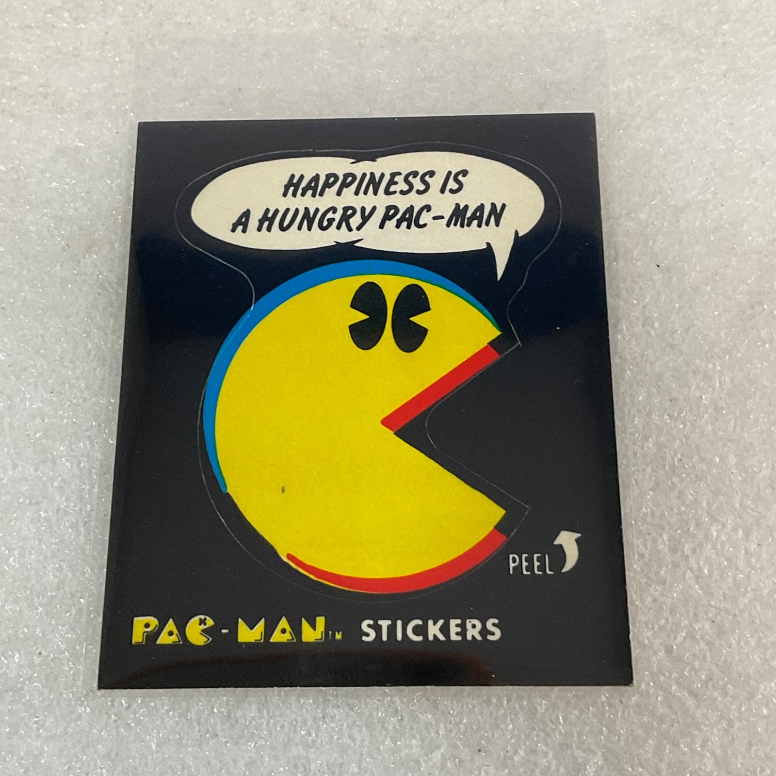 1980 Fleer Pac-Man Sticker #51 Happiness Is A Hungry Pac-Man Ungraded - Image 1