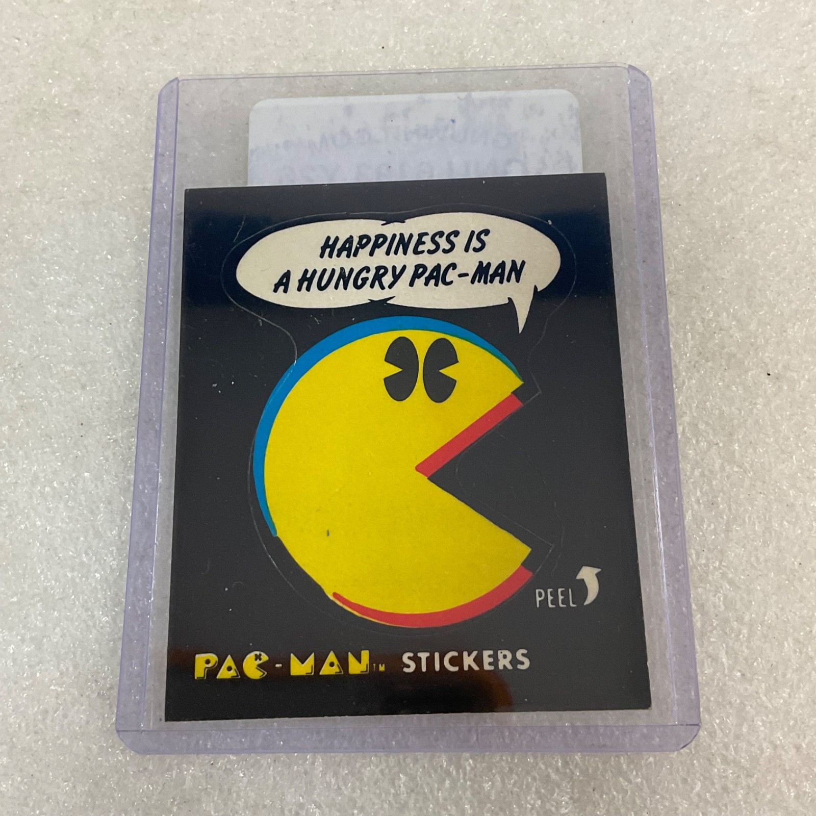 1980 Fleer Pac-Man Sticker #51 Happiness Is A Hungry Pac-Man Ungraded - Image 3