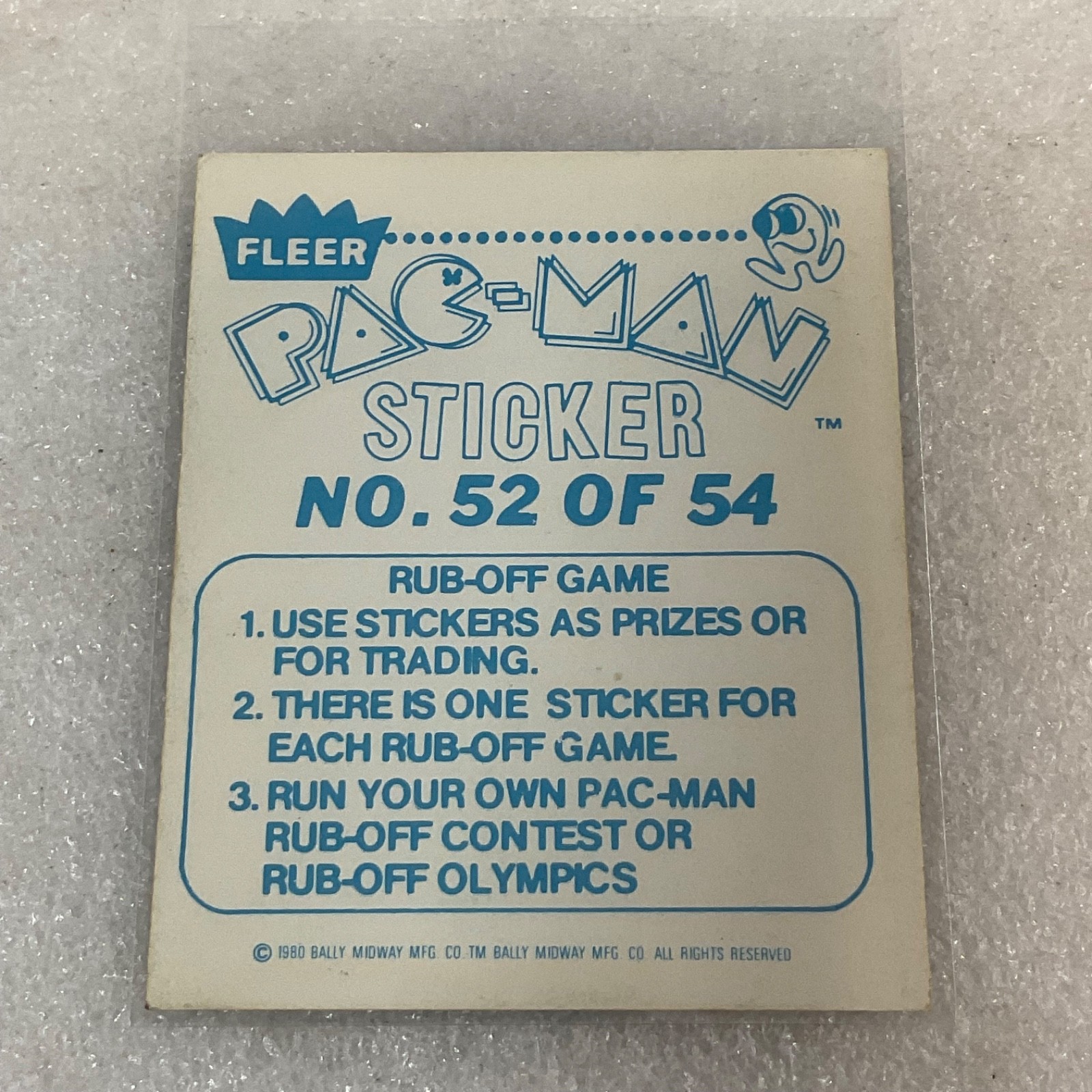 1980 Fleer Pac-Man Sticker #52 Ready I Am Pink Ghost Vintage Ungraded - Image 2