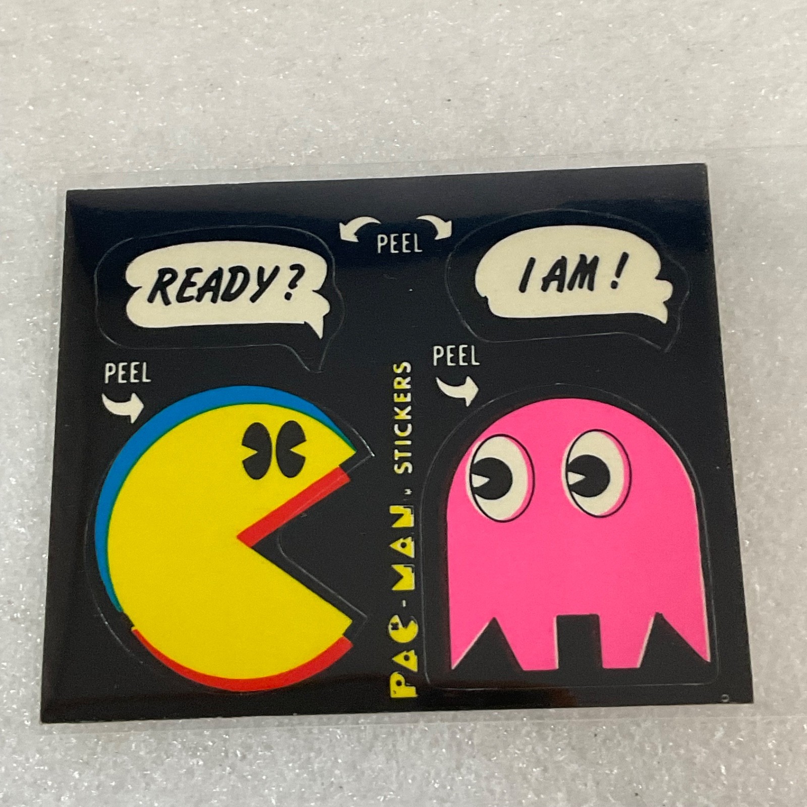 1980 Fleer Pac-Man Sticker #52 Ready I Am Pink Ghost Vintage Ungraded - Image 1
