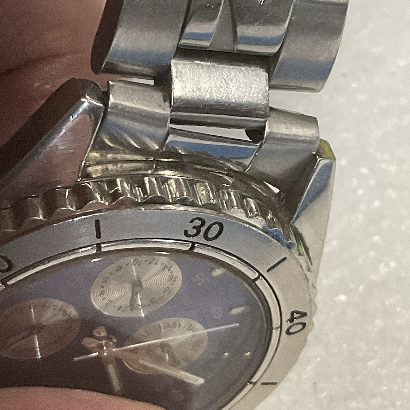 Nautica Watch Blue Dial Weekday 24hr Day Of Month 12 Hr Butterfly Band Preowned - Image 17