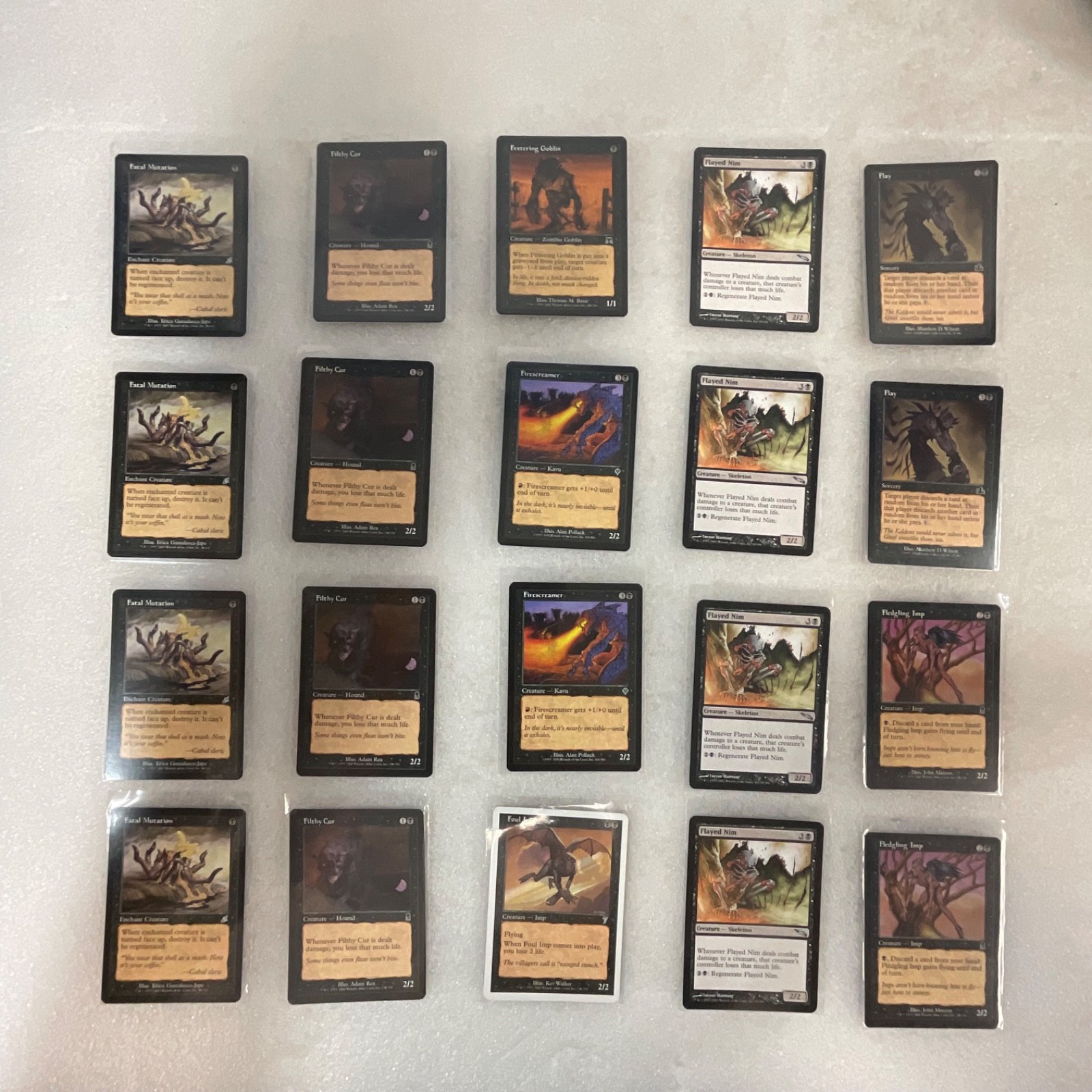 MTG 20 Card Black Lot Fatal Mutation Flayed Nim Firescreamer Mixed Sets - Image 1