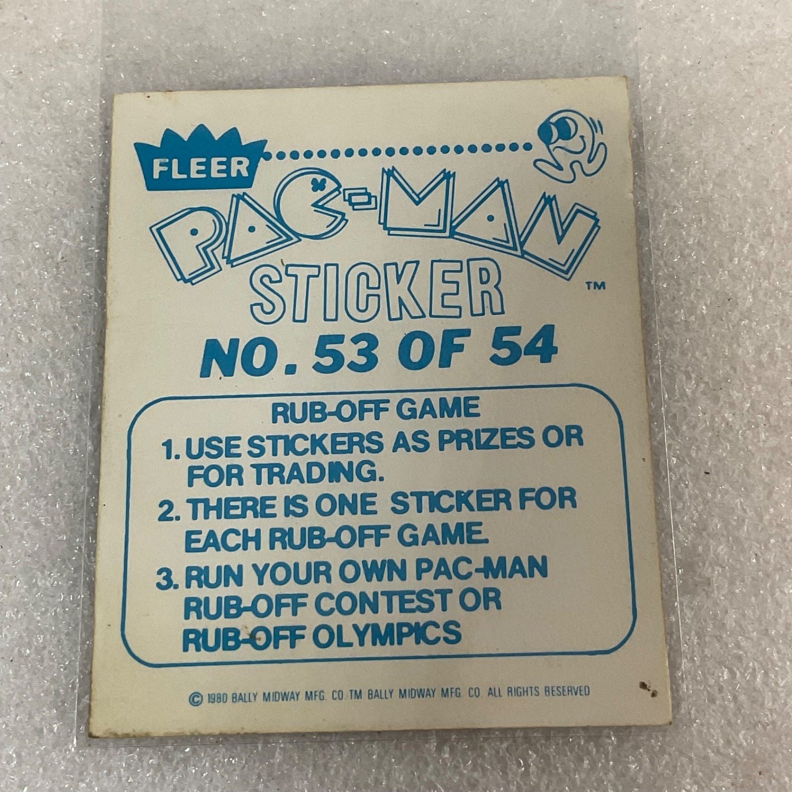 1980 Fleer Pac-Man Sticker #53 Catch Me If You Can Ungraded - Image 2