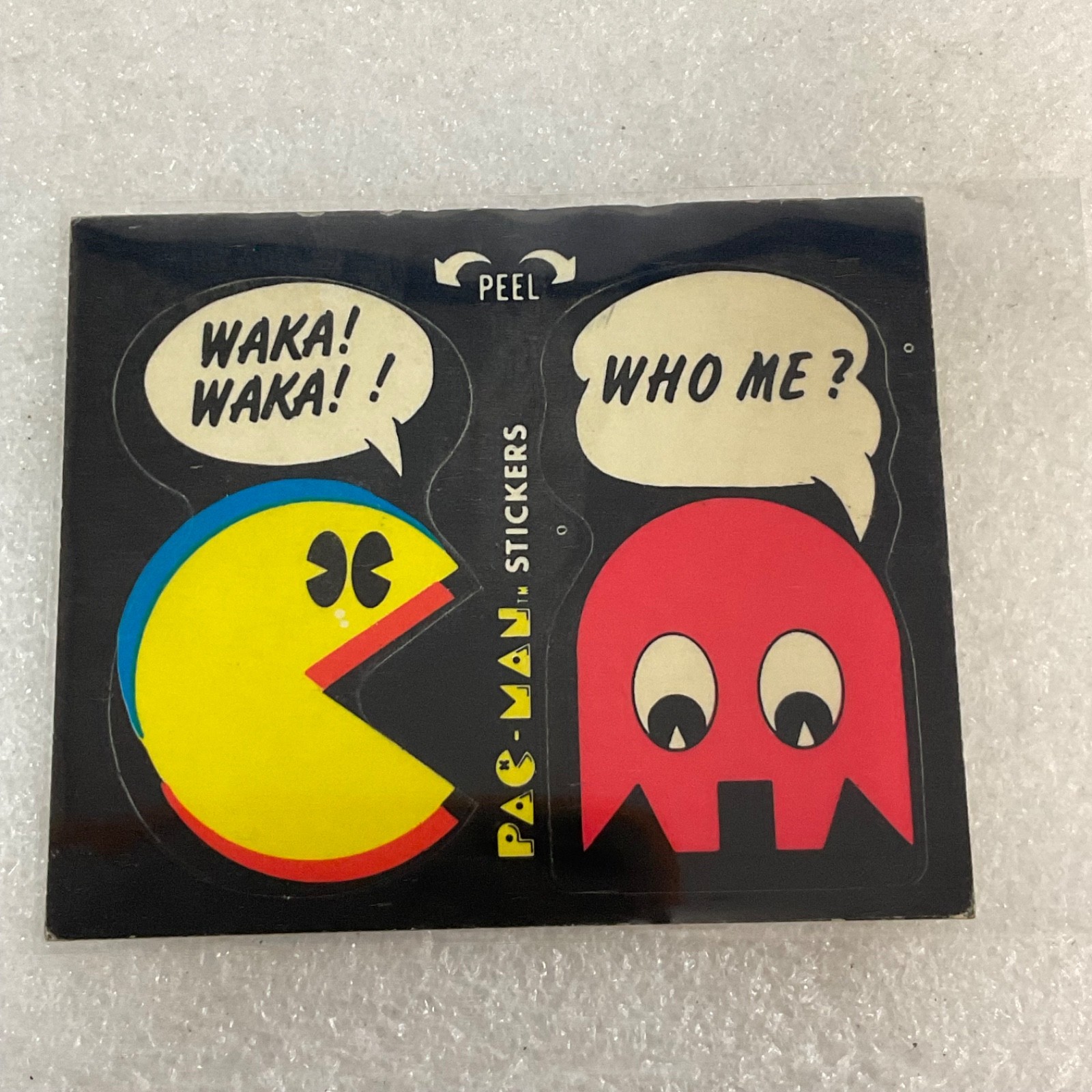 1980 Fleer Pac-Man Sticker #54 Waka Waka Who Me Red Ghost Ungraded - Image 1