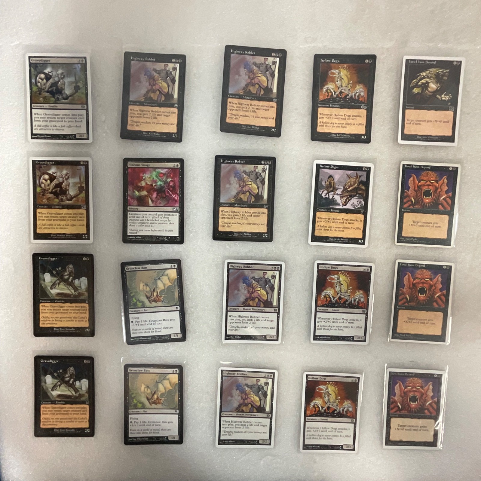 MTG 20 Card Black Lot Gravedigger Hollow Dogs Howl Mixed Sets - Image 1