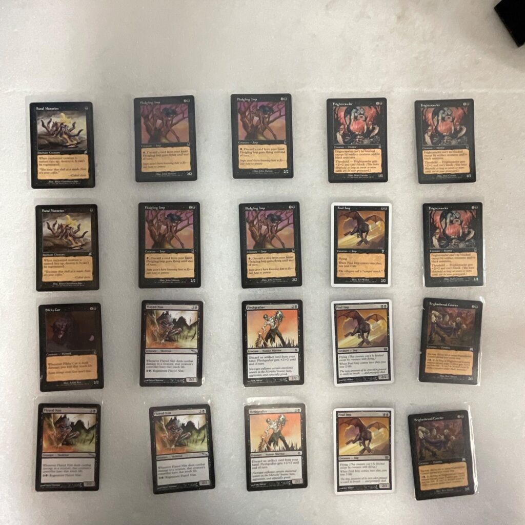 MTG 20 Card Black Lot Fatal Mutation Foul Imp Mixed Sets - Image 1