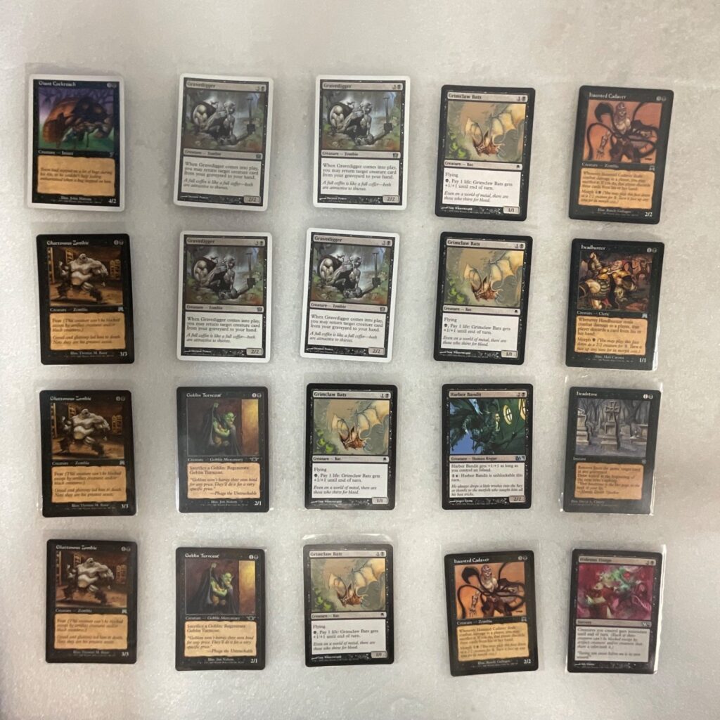 MTG 20 Card Black Lot Gravedigger Gluttonous Zombie Mixed Sets - Image 1
