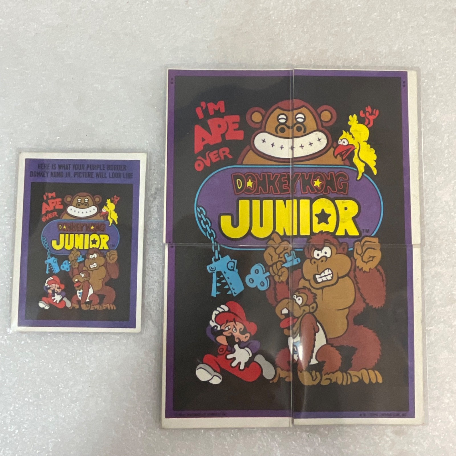 1983 Topps Video City Donkey Kong Junior Sticker Card Lot of 5 - Image 1