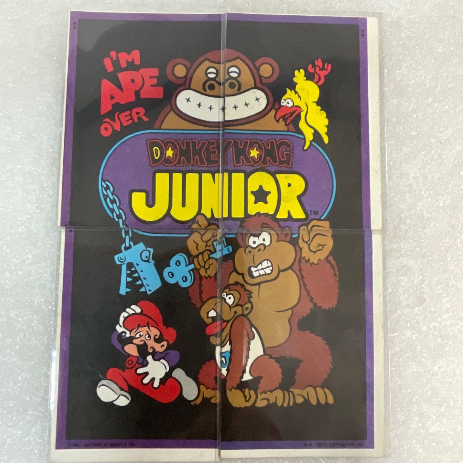 1983 Topps Video City Donkey Kong Junior Sticker Card Lot of 5 - Image 3
