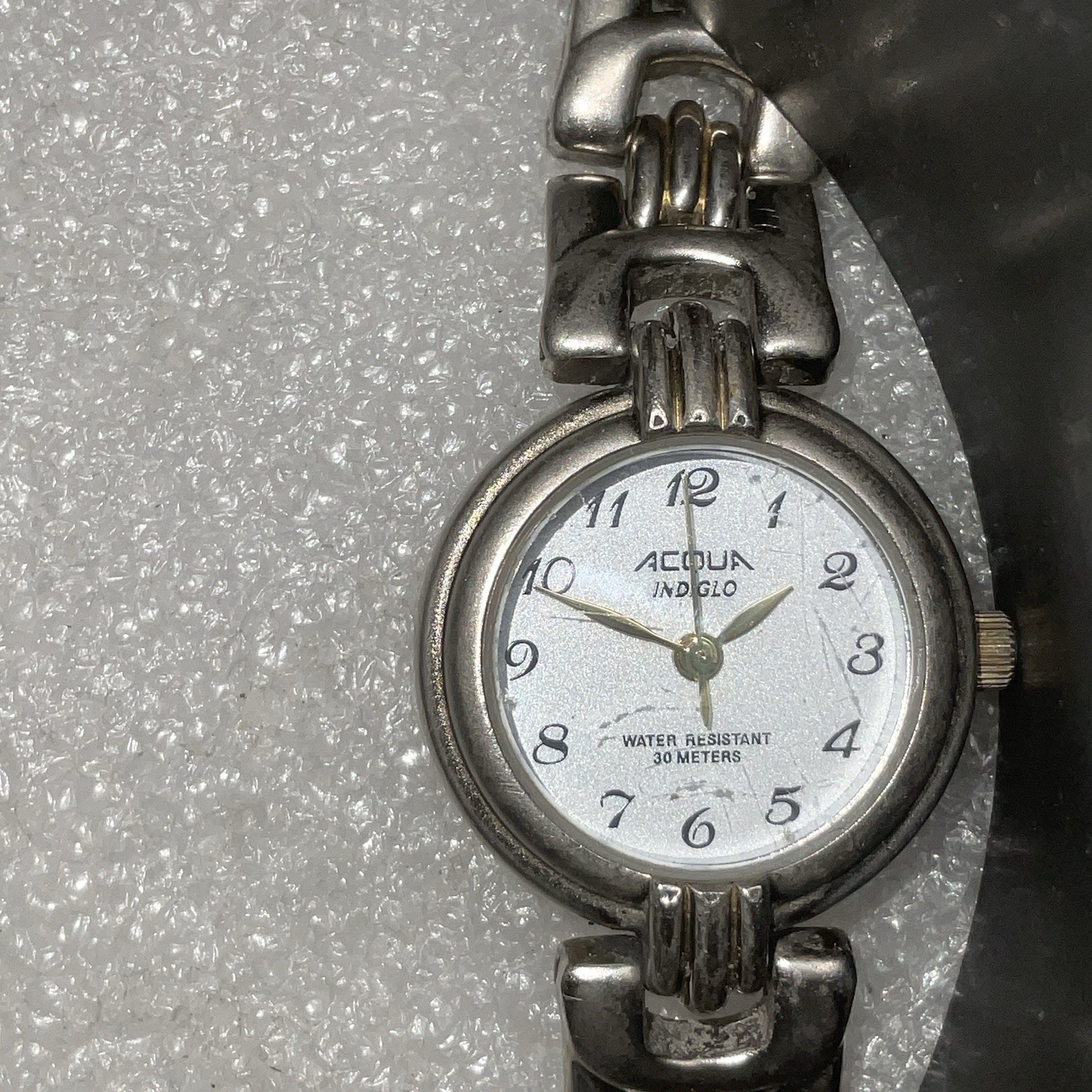 Acqua Indiglo water resistant 30 Meters M9 Silver Toned Watch - Image 4
