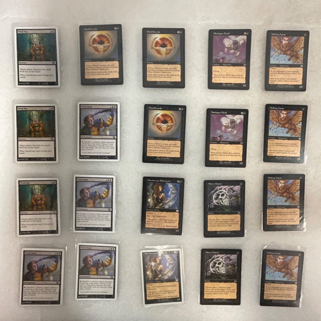 MTG 20 Card Black Lot Mind Rot Mephitic Ooze Mindstab Thrull Mixed Sets - Image 1