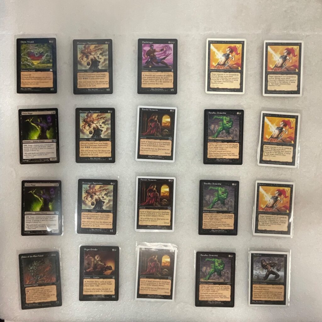 MTG 20 Card Black Lot Paralyze Onyx Mage Painful Memories Mixed Sets - Image 1