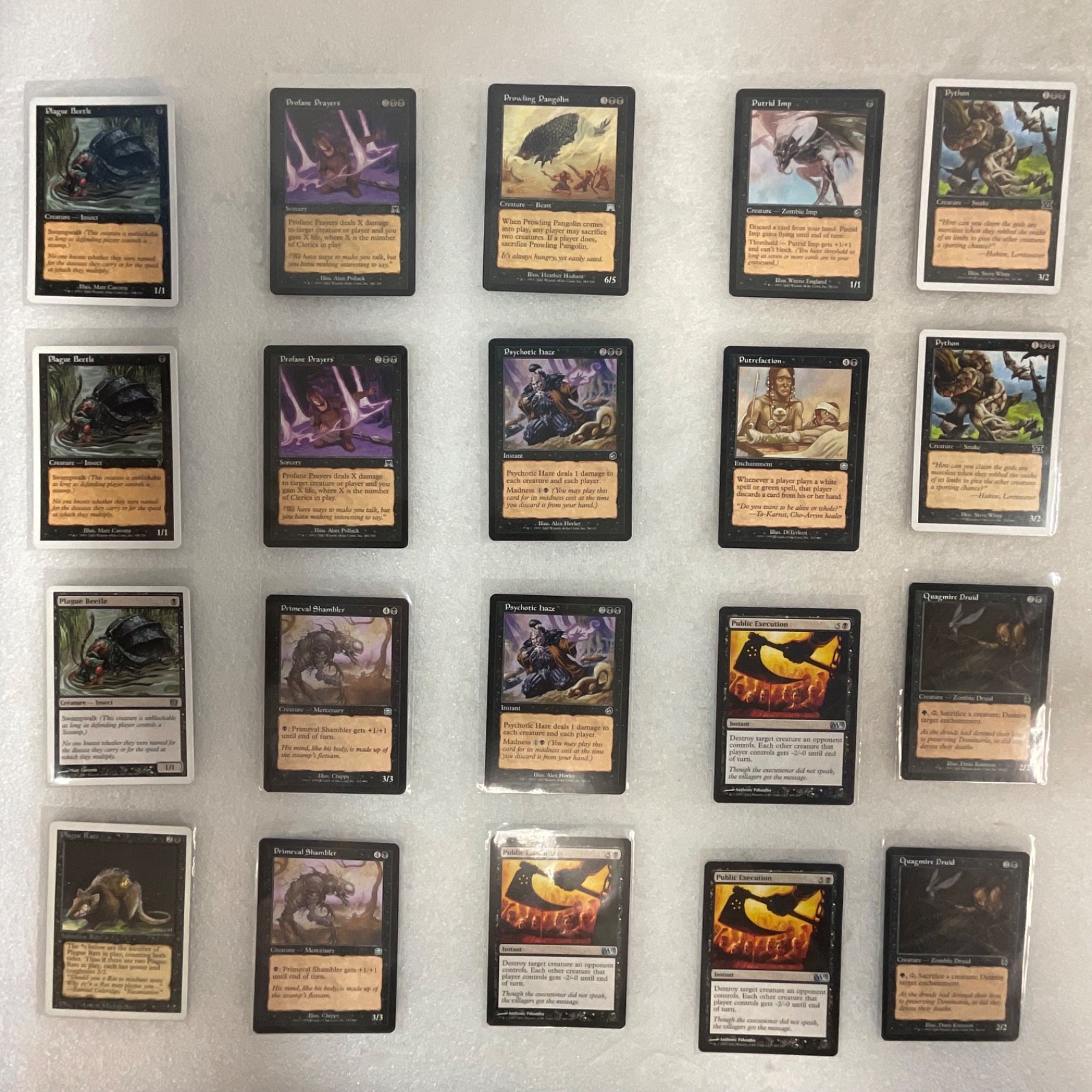 MTG 20 Card Black Lot Putrid Imp Public Execution Mixed Sets - Image 1