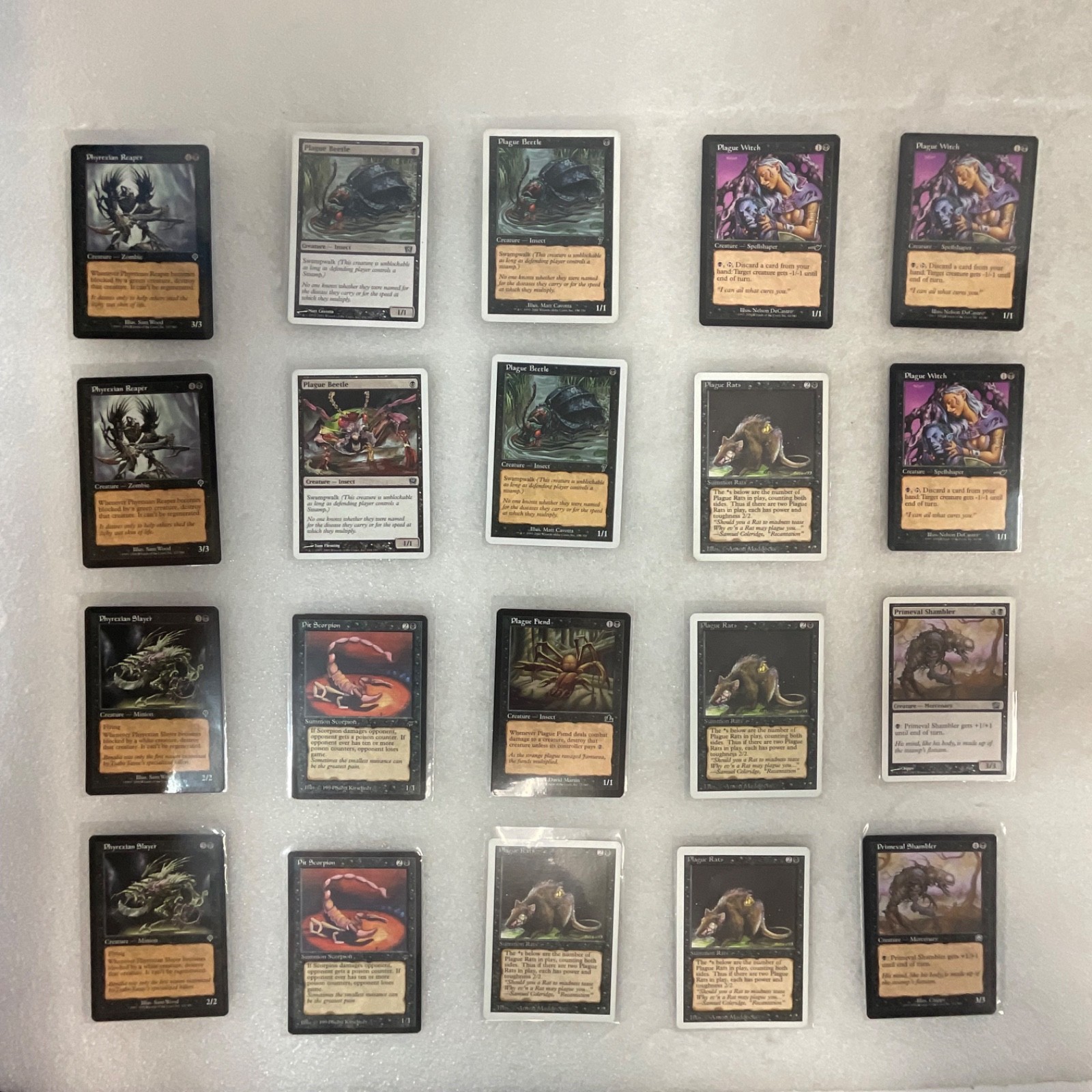 MTG 20 Card Black Lot Plague Rats Witch Phyrexian Reaper Mixed Sets - Image 1