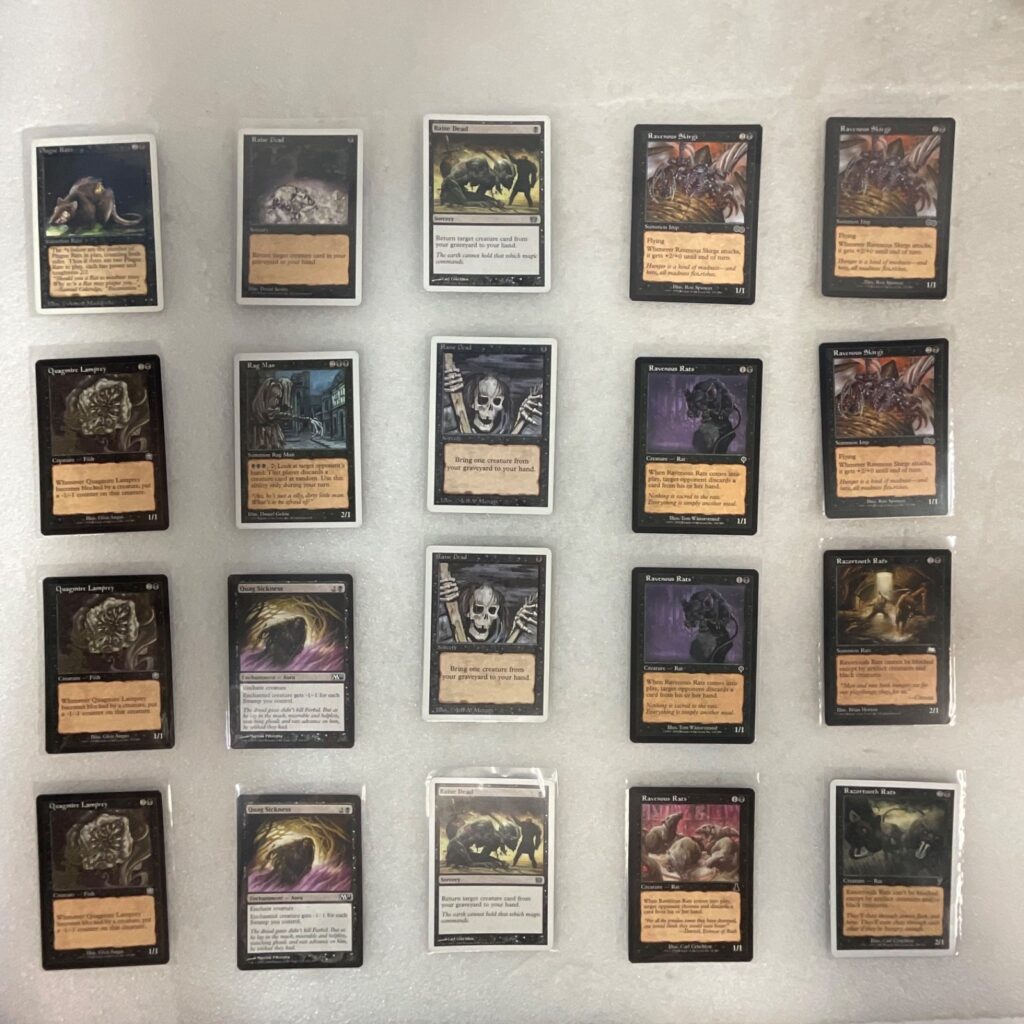 MTG 20 Card Black Rat Lot Plague Rats Raise Dead Ravenous Rats Mixed Sets - Image 1