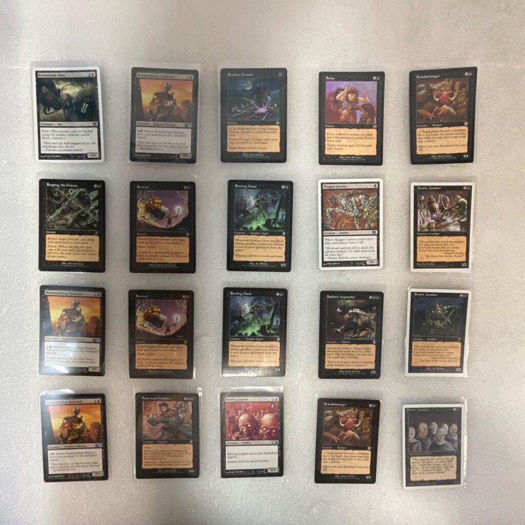 MTG 20 Card Black Lot Reassembling Skeleton Scathe Zombies Mixed Sets - Image 1