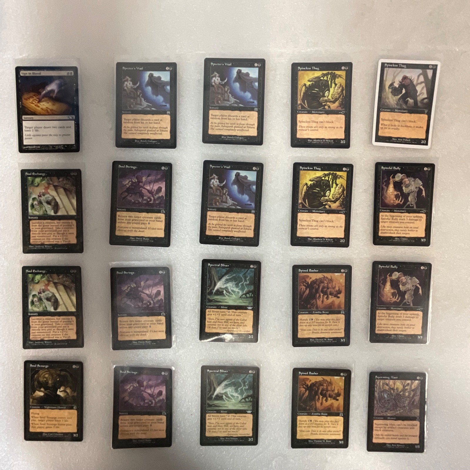 MTG 20 Card Black Lot Sign in Blood Spectral Sliver Mixed Sets - Image 1